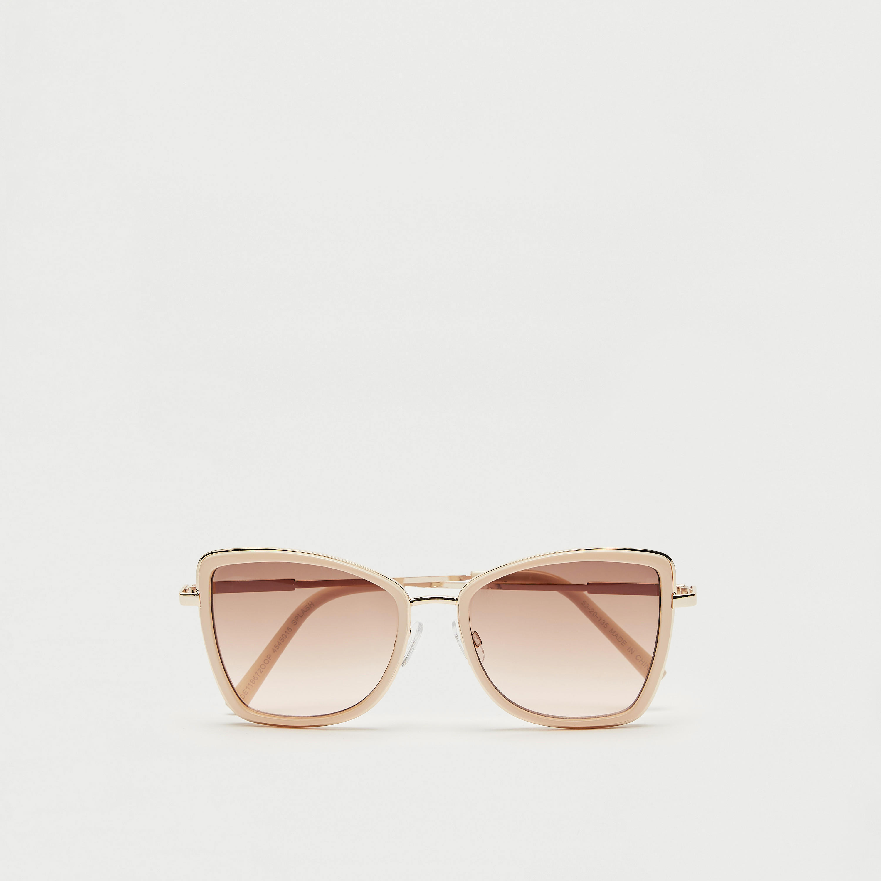 نظارة شمسية بإطار قطة وعدسات ملونة وإطار كامل ووسادات أنف-women-sunglasses-image-1