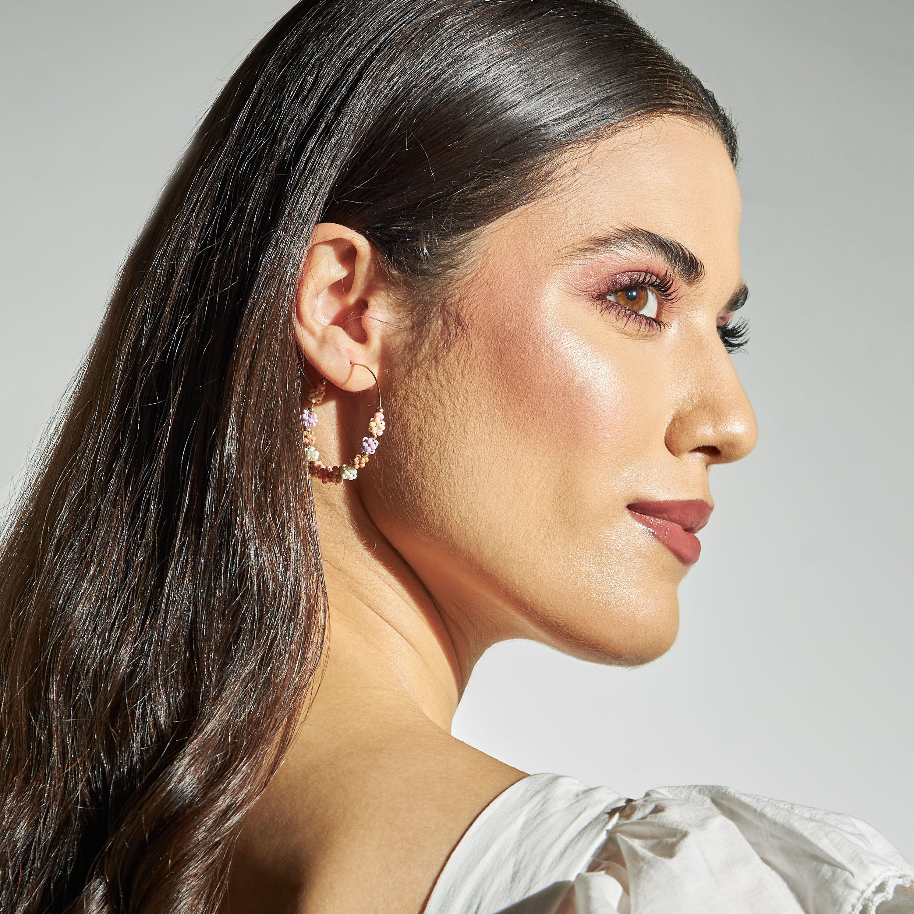 Bead Embellished Hoop Earrings-women-watchesandjewellery-jewellery-earrings-image-2