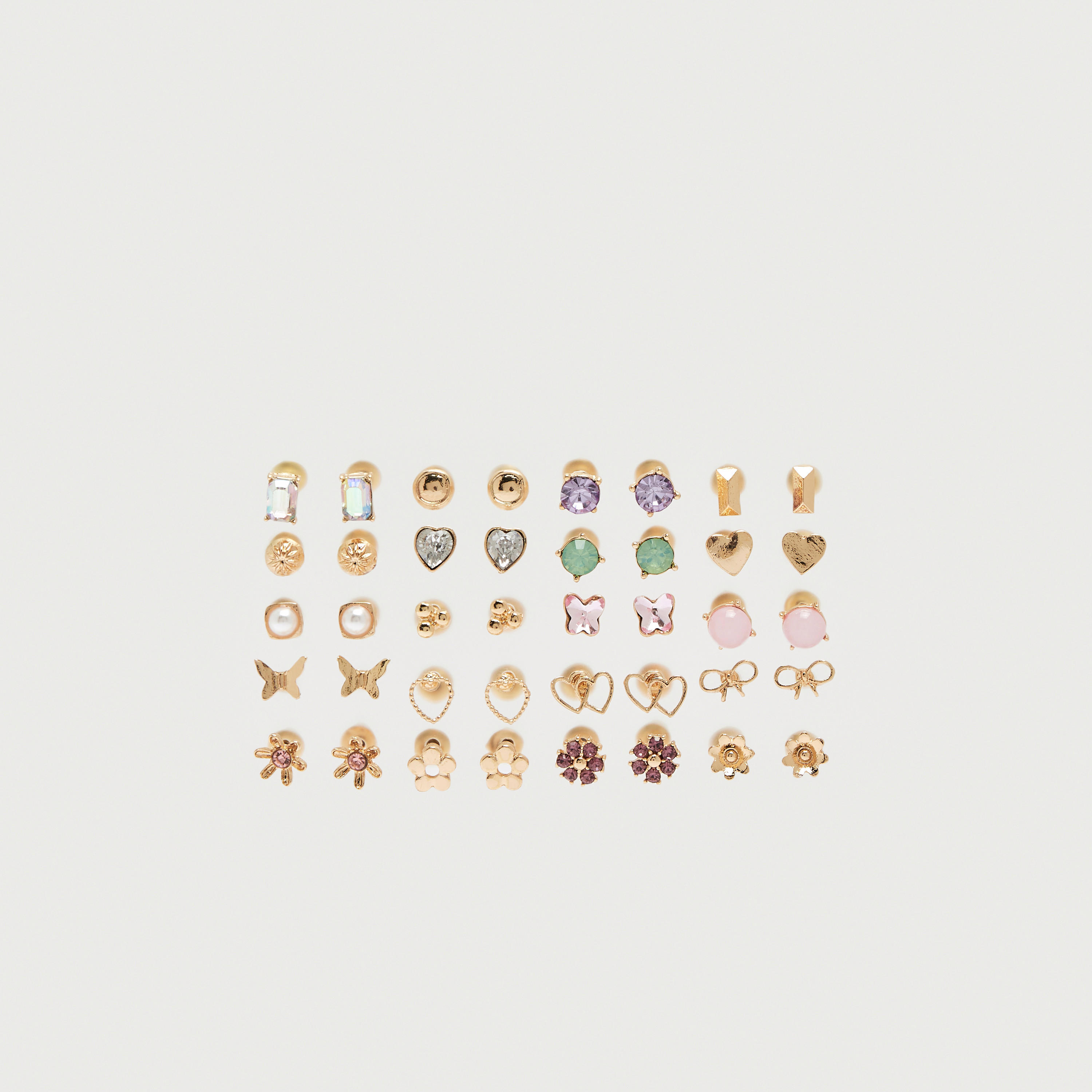 Set of 20 - Assorted Stud Earrings with Pushback Closure-women-watchesandjewellery-jewellery-earrings-image-1