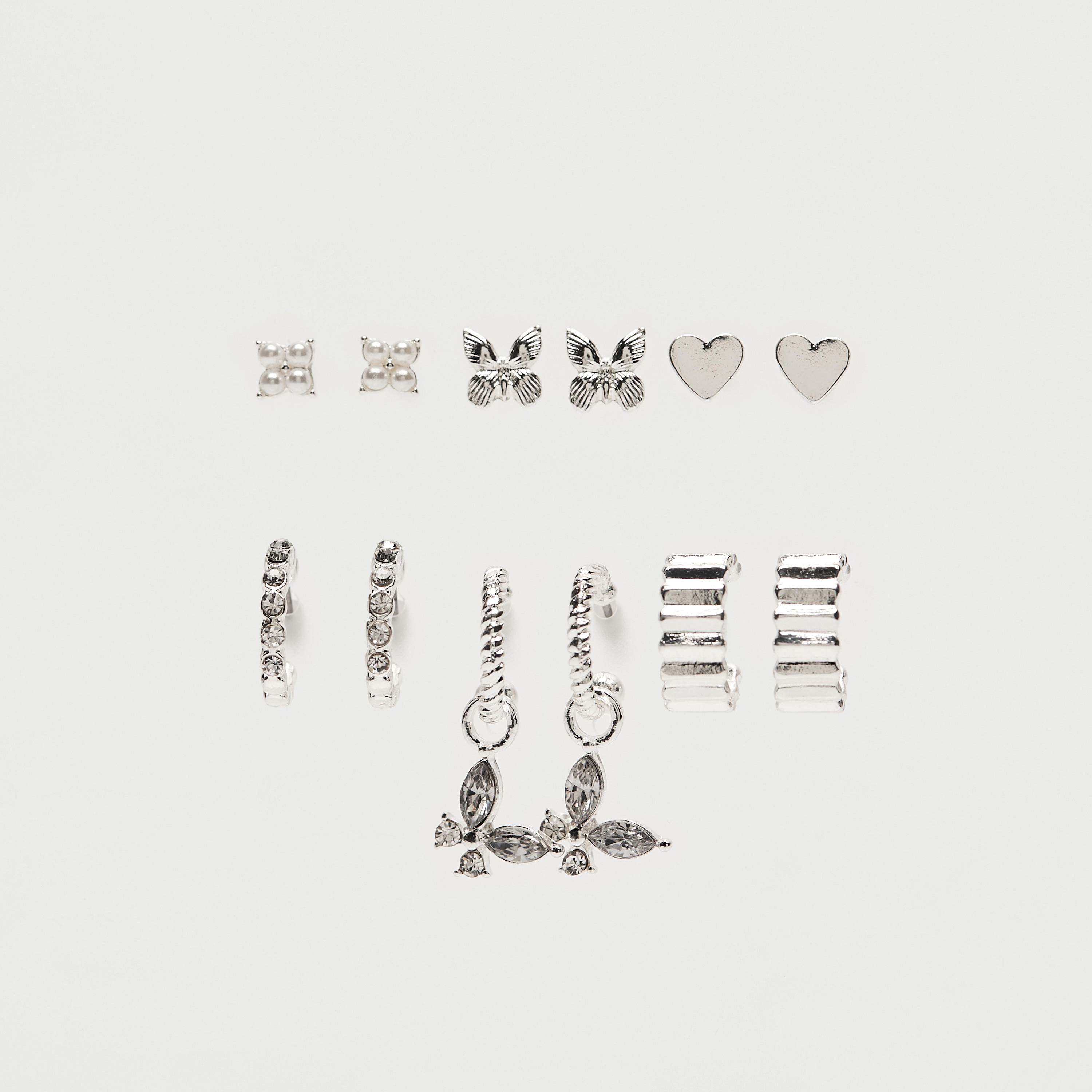 أقراط متنوعة بمكبس إغلاق خلفي - طقم 6 قطع-women-watchesandjewellery-jewellery-earrings-image-1