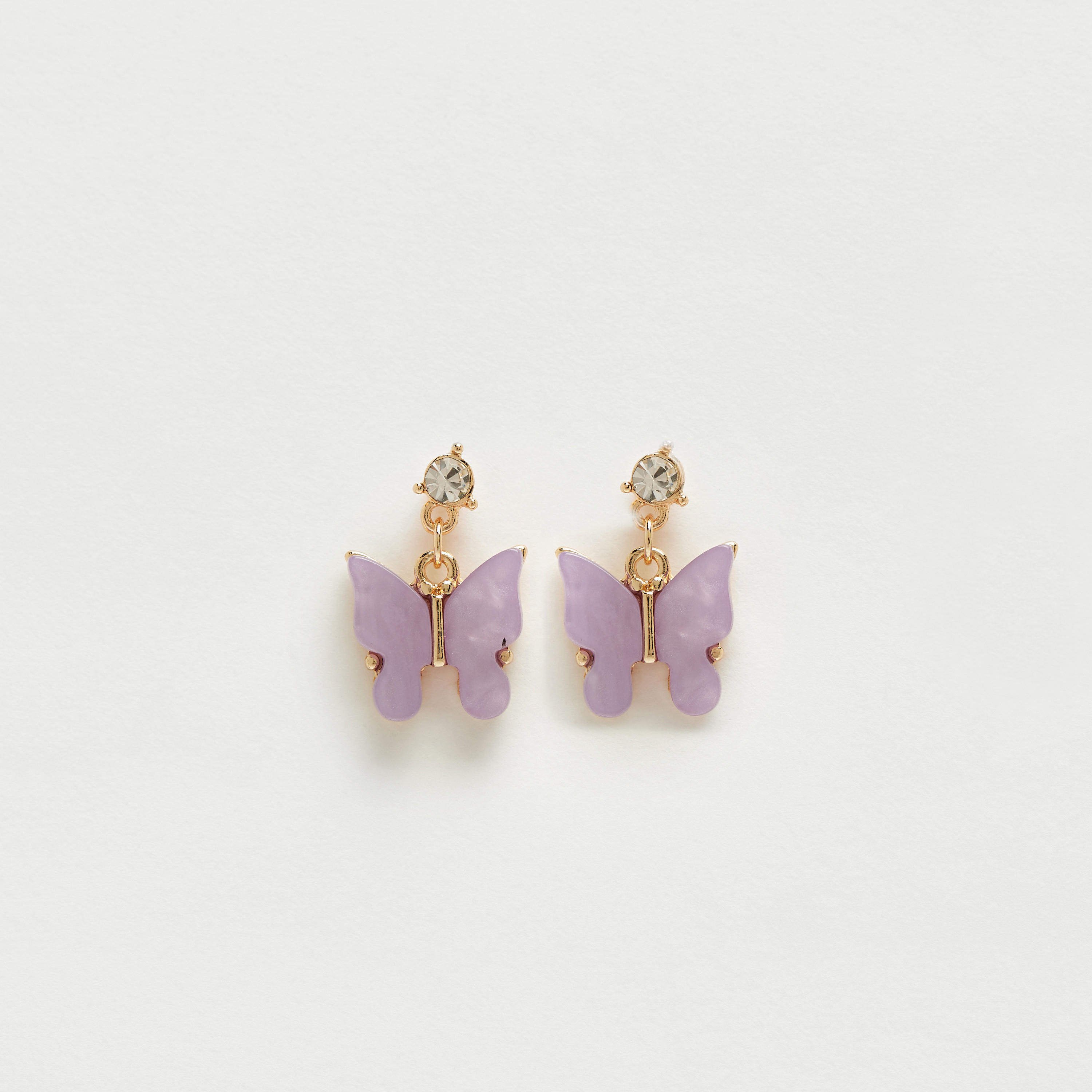 Studded Butterfly Detail Earrings with Pushback Closure-women-watchesandjewellery-jewellery-earrings-image-1