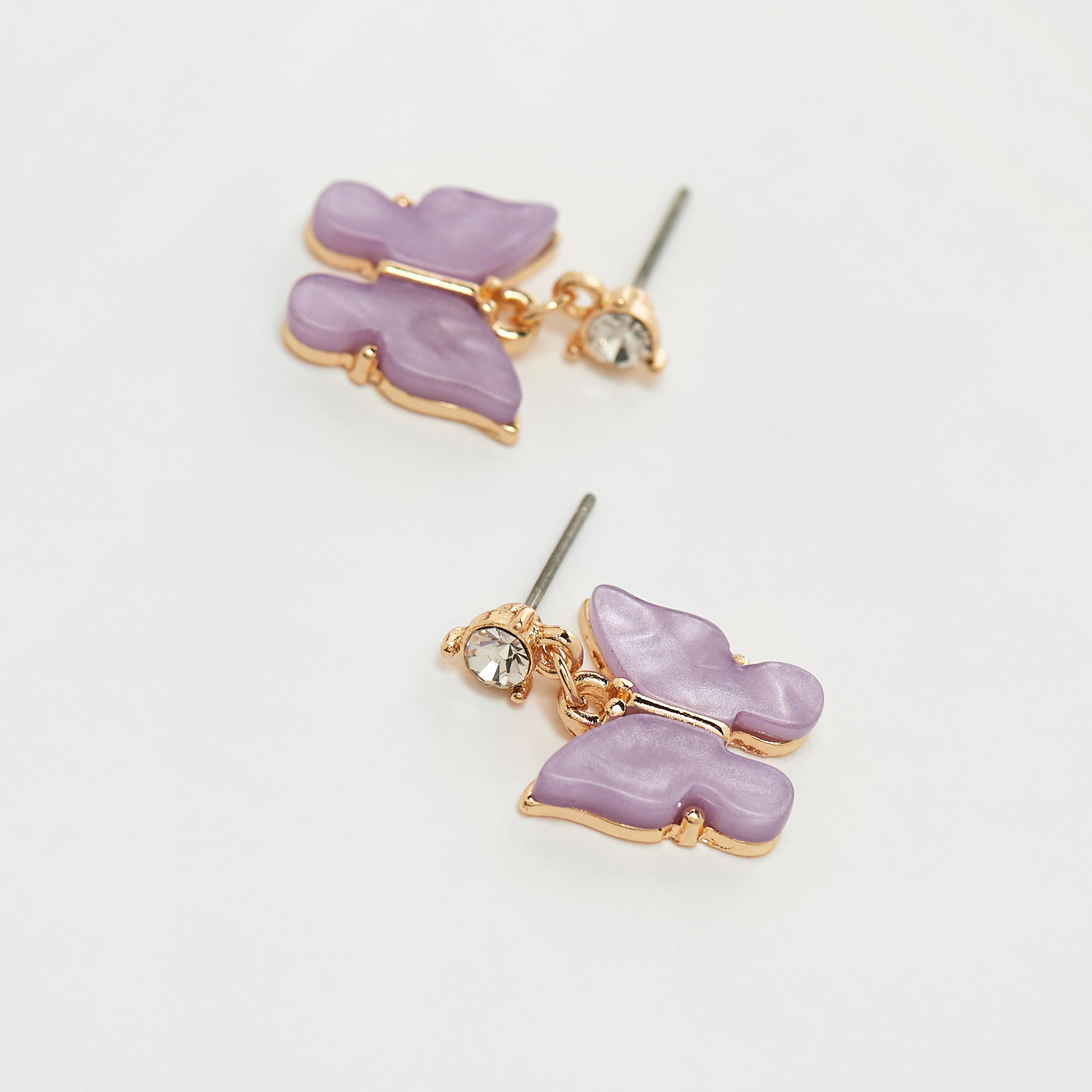 Studded Butterfly Detail Earrings with Pushback Closure-women-watchesandjewellery-jewellery-earrings-image-3
