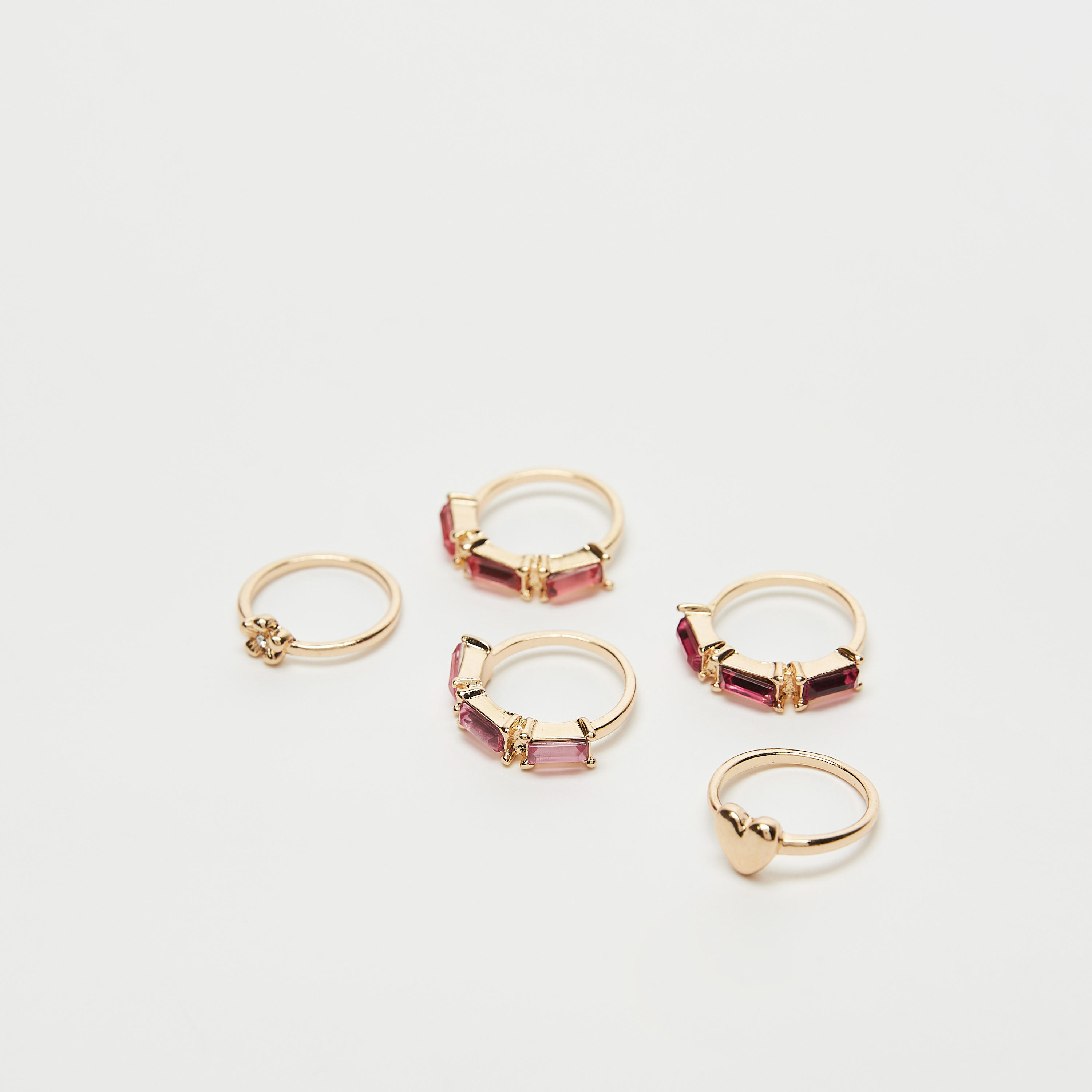 طقم خواتم مزيّنة - 5 قطع-women-watchesandjewellery-jewellery-rings-image-1