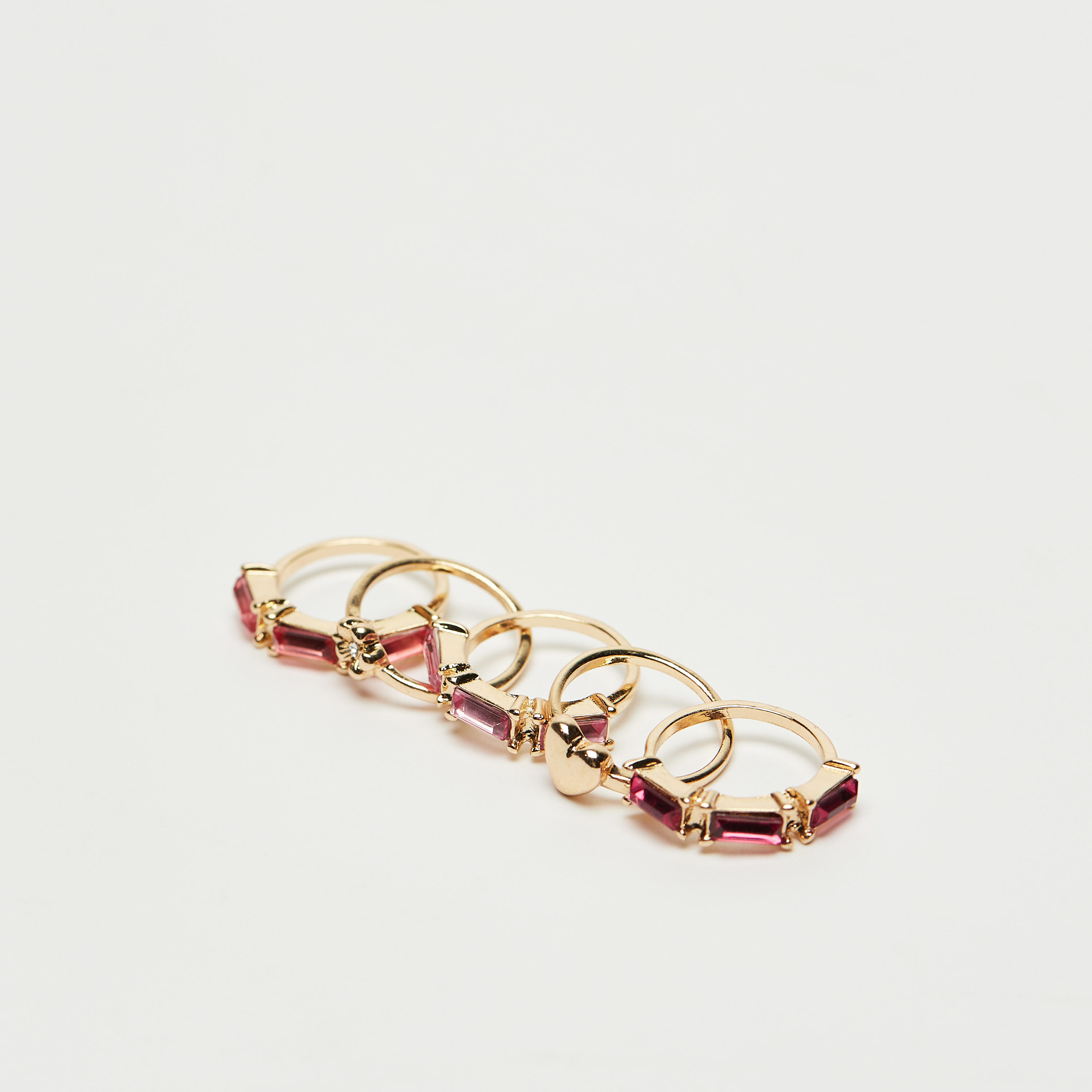 طقم خواتم مزيّنة - 5 قطع-women-watchesandjewellery-jewellery-rings-image-4