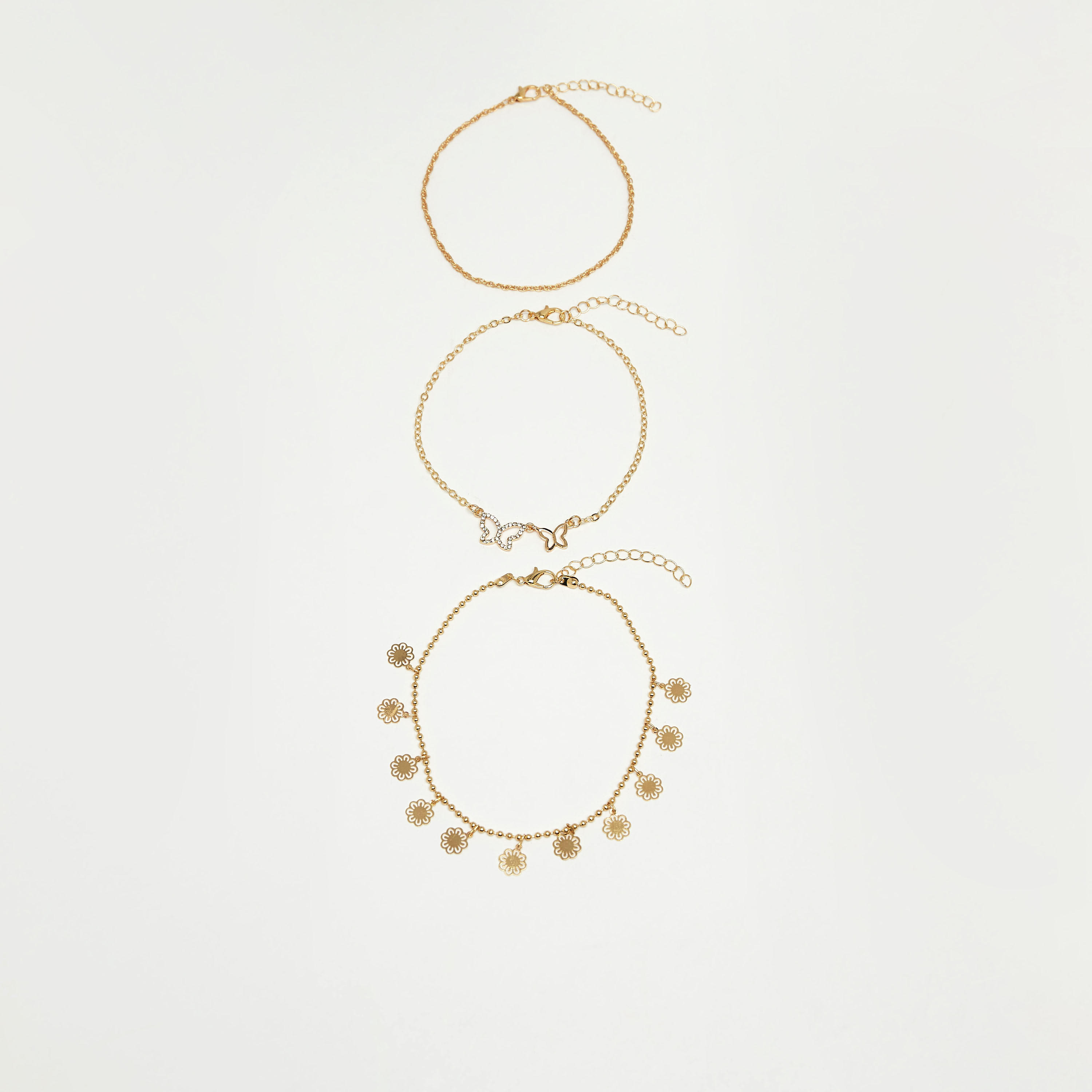 Set of 3 - Metallic Anklet with Lobster Clasp-women-clothingaccessories-novelties-image-1