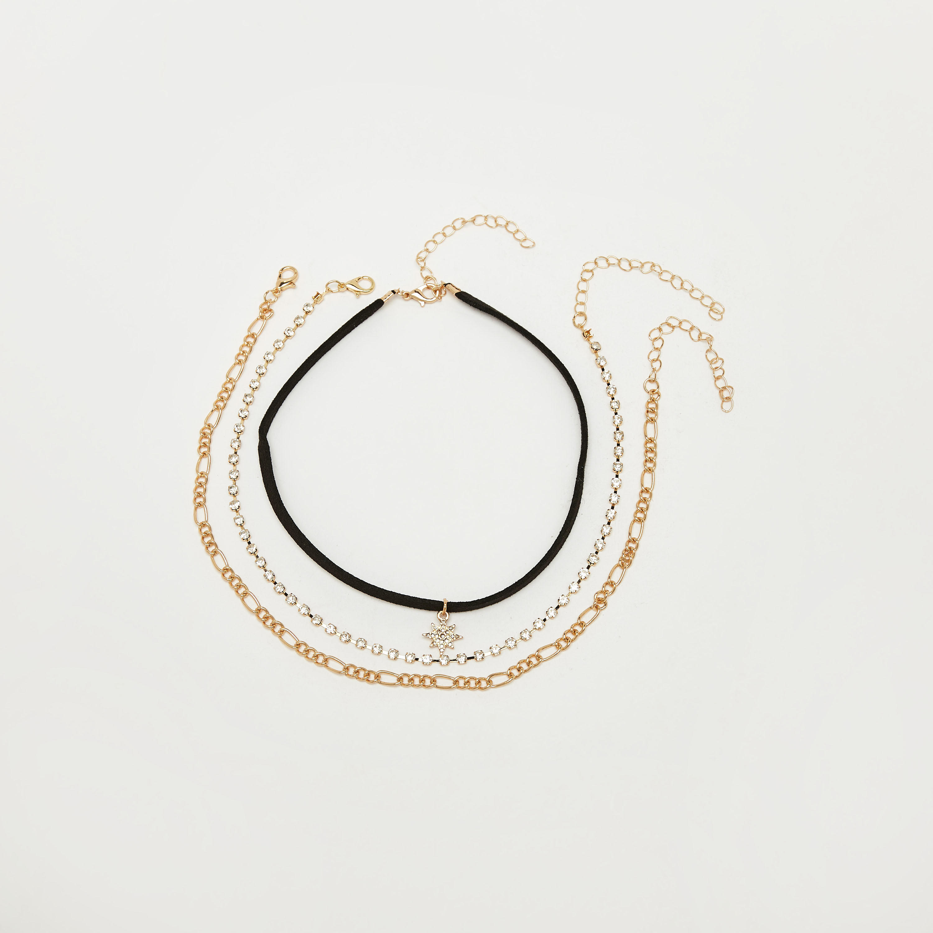 قلادة متنوعة بمشبك إغلاق - طقم 3 قطع-women-watchesandjewellery-jewellery-necklacesandpendants-image-1