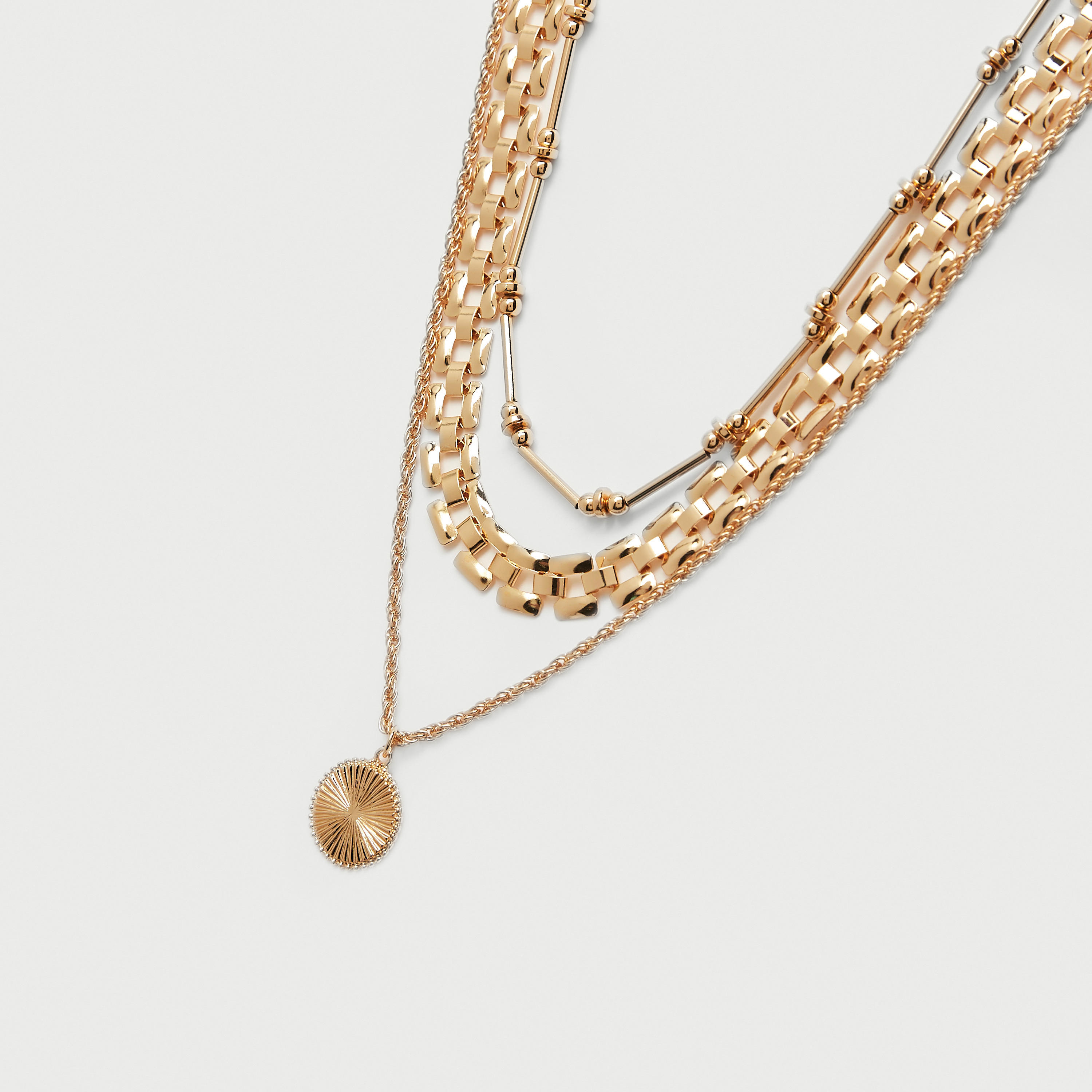 قلادة معدن بمشبك إغلاق - طقم 3 قطع-women-watchesandjewellery-jewellery-necklacesandpendants-image-3