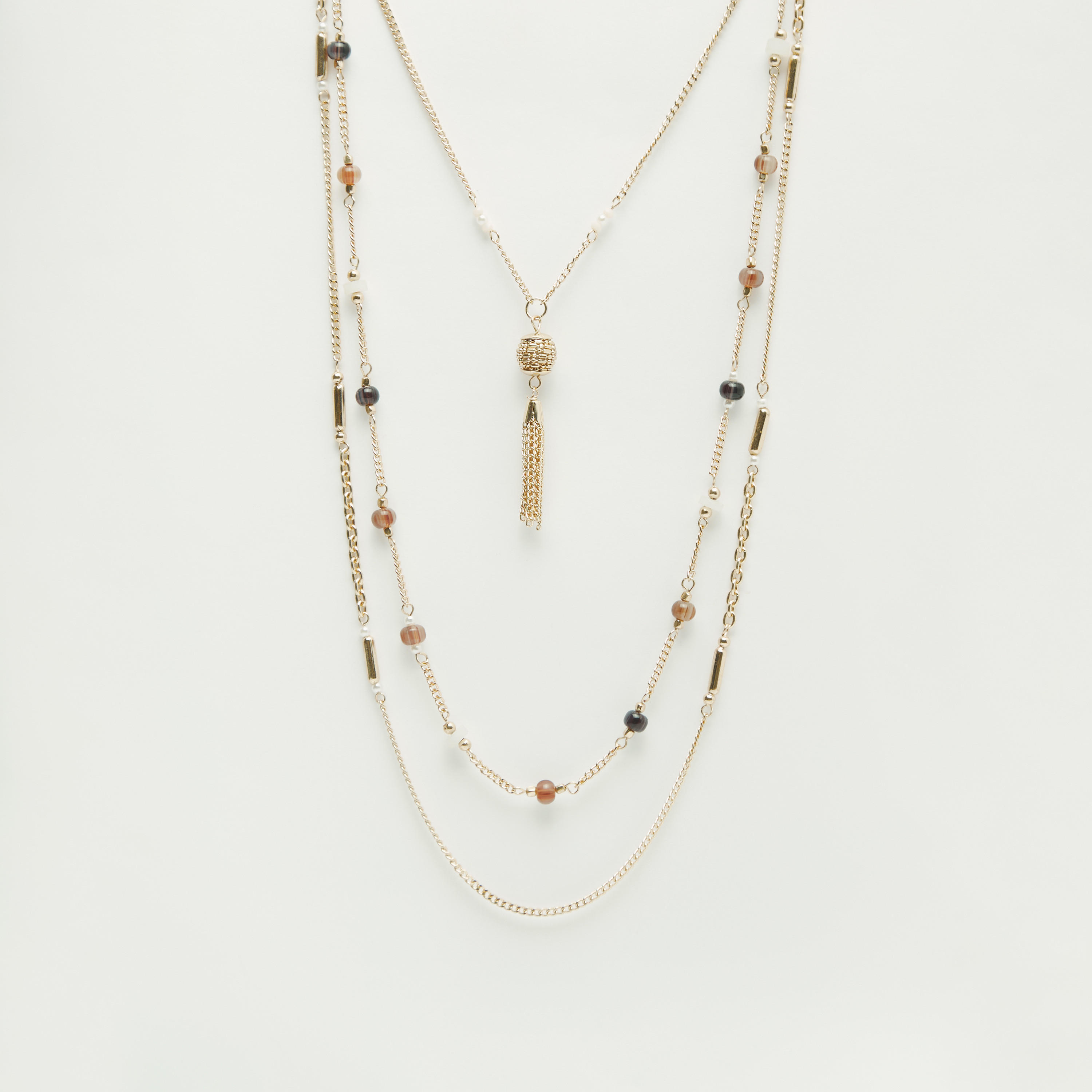 قلادة متعددة الطبقات مزينة بالخرز بمشبك إغلاق-women-watchesandjewellery-jewellery-necklacesandpendants-image-1