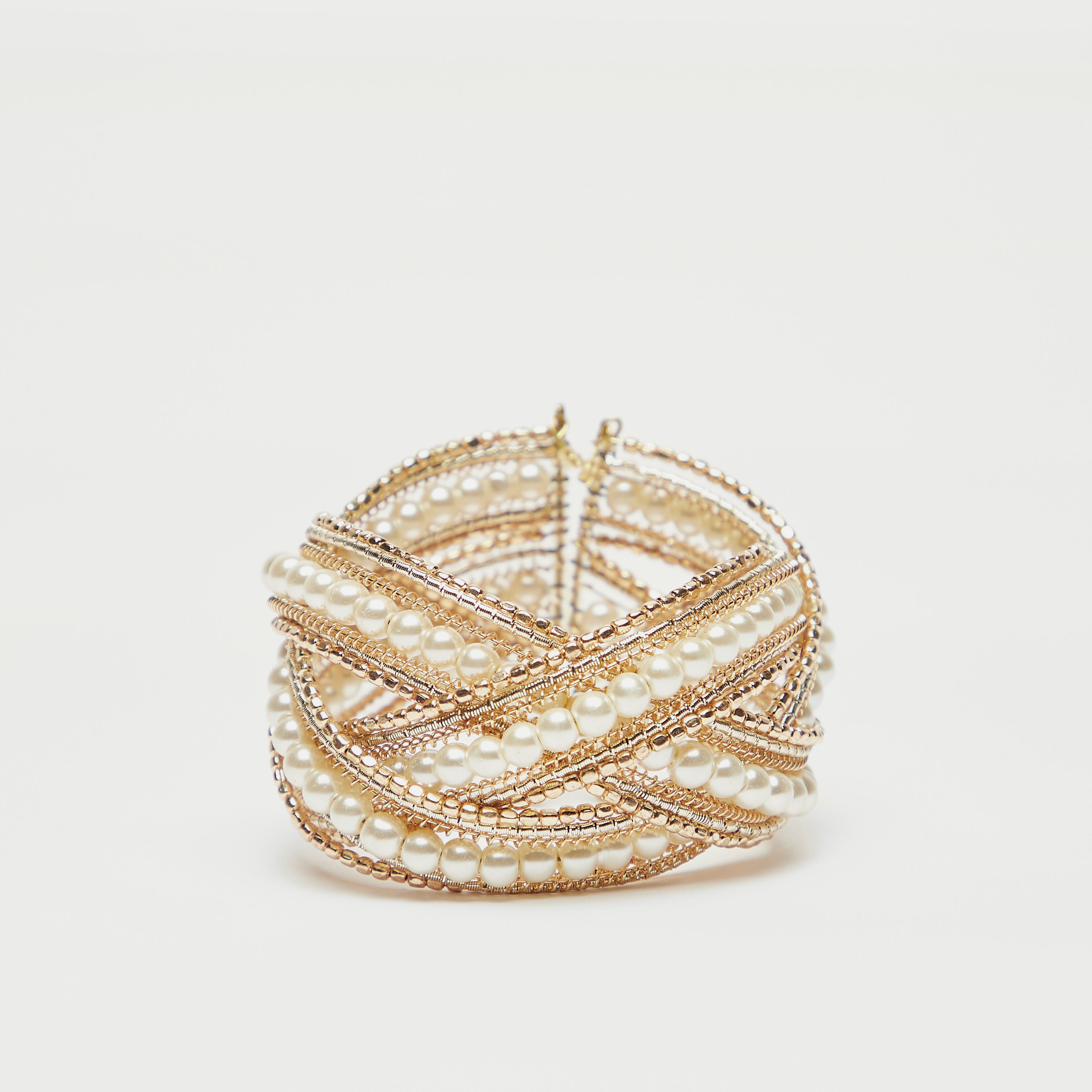 سوار ميتاليك مزين بالخرز-women-watchesandjewellery-jewellery-banglesandbracelets-image-1