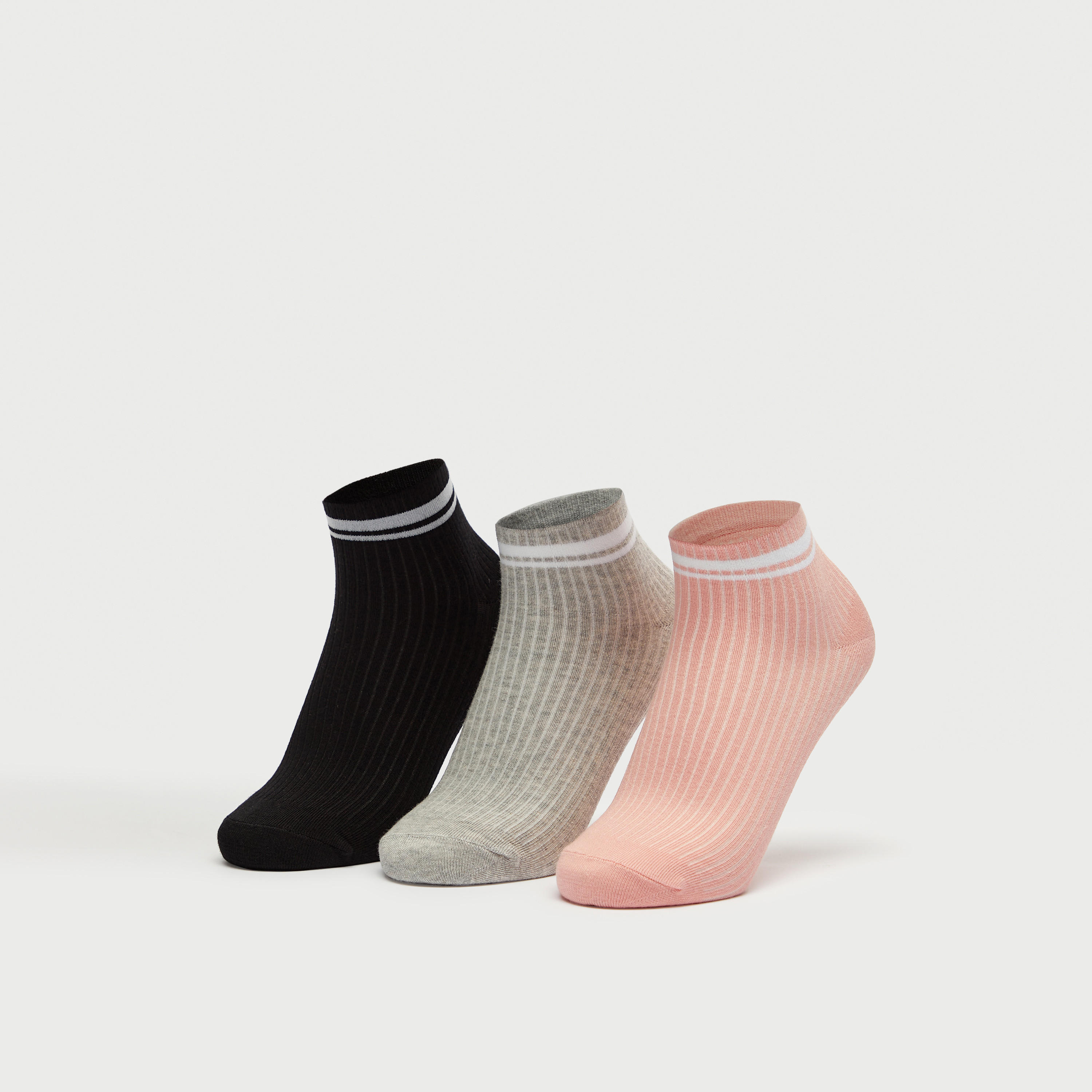 جوارب مخطّطة بطول ربلة السّاق - طقم من 3-women-socksandstockings-image-1