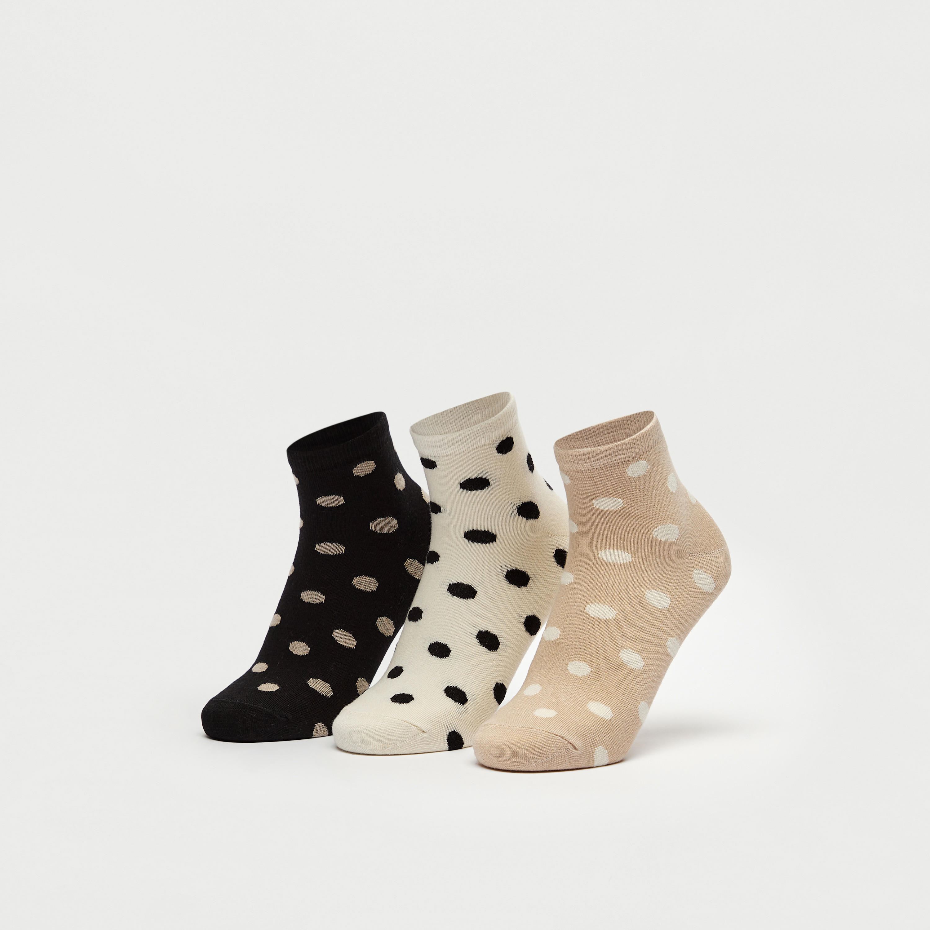 جوارب منقطة بطول ربلة الساق - طقم 3 أزواج-women-socksandstockings-image-4