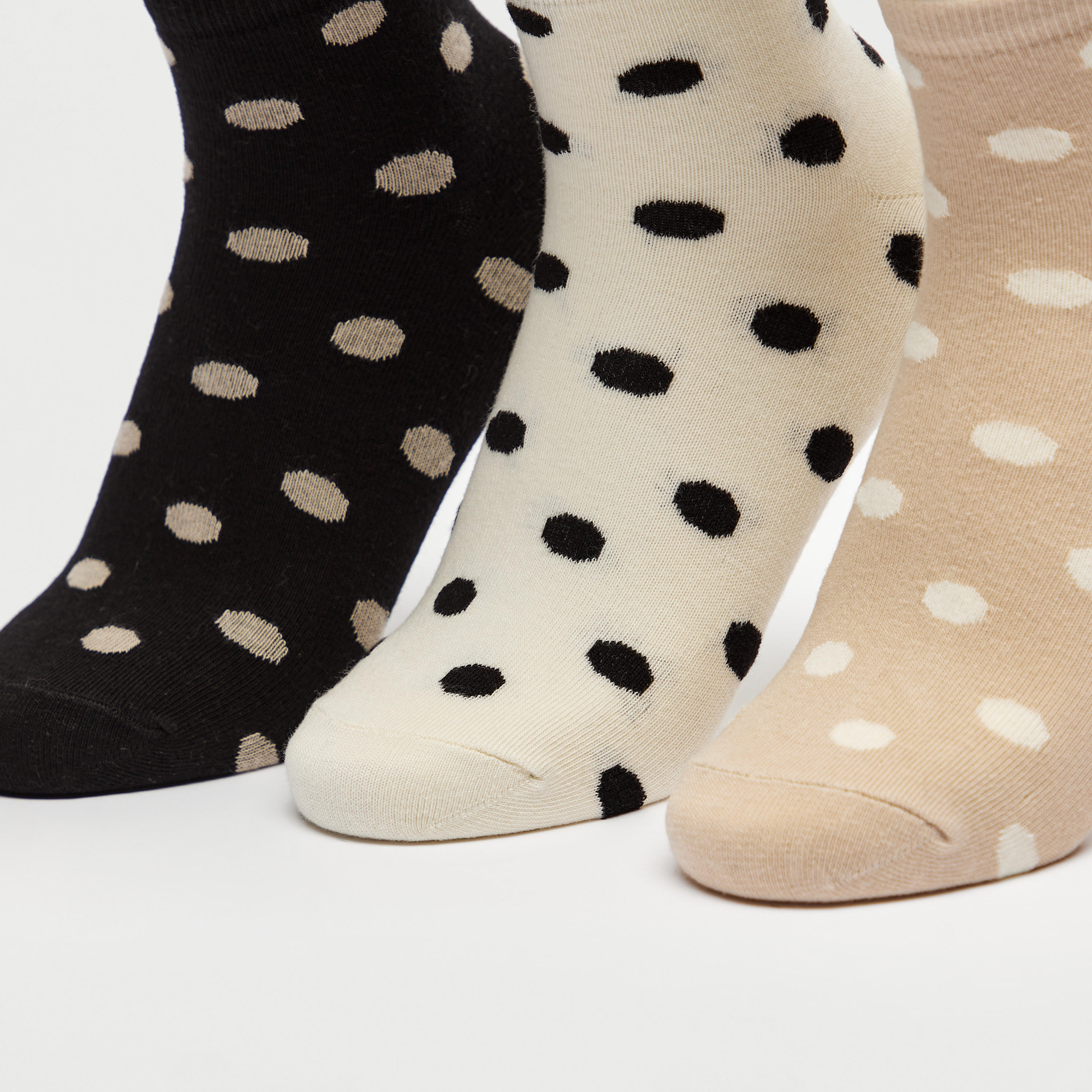 جوارب منقطة بطول ربلة الساق - طقم 3 أزواج-women-socksandstockings-image-3