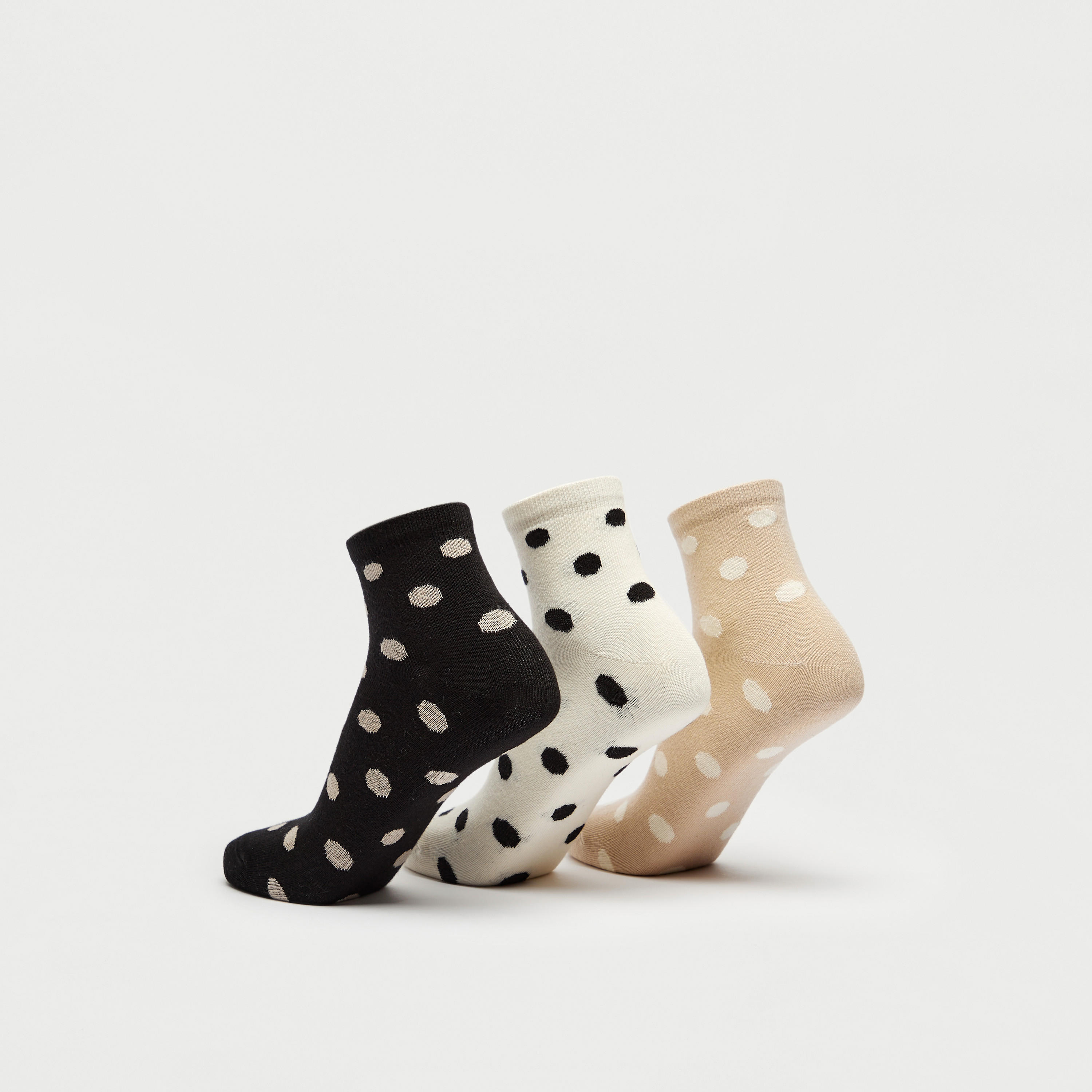 جوارب منقطة بطول ربلة الساق - طقم 3 أزواج-women-socksandstockings-image-2