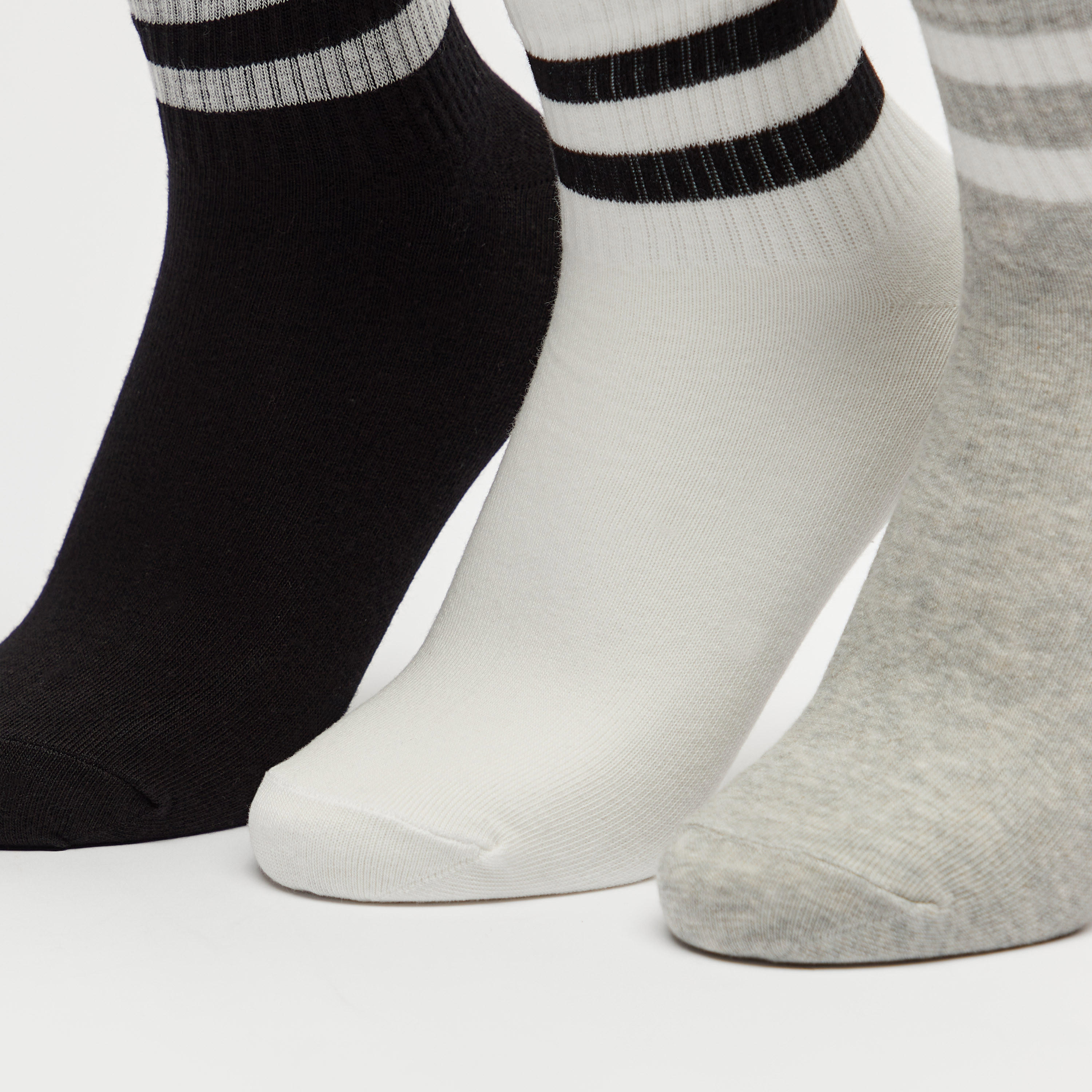جوارب مخطّطة بطول ربلة السّاق - طقم 3 أزواج-women-socksandstockings-image-3