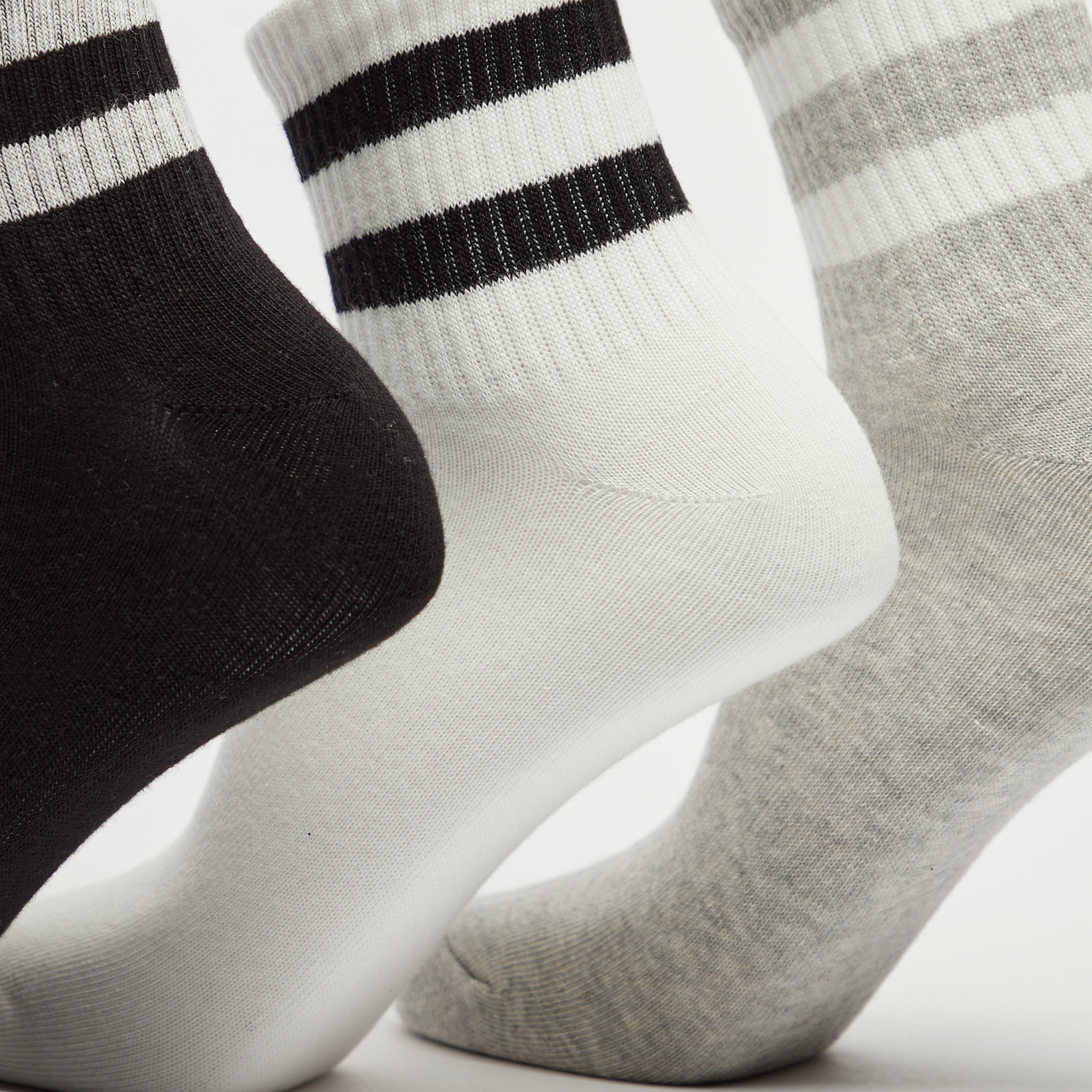 جوارب مخطّطة بطول ربلة السّاق - طقم 3 أزواج-women-socksandstockings-image-1