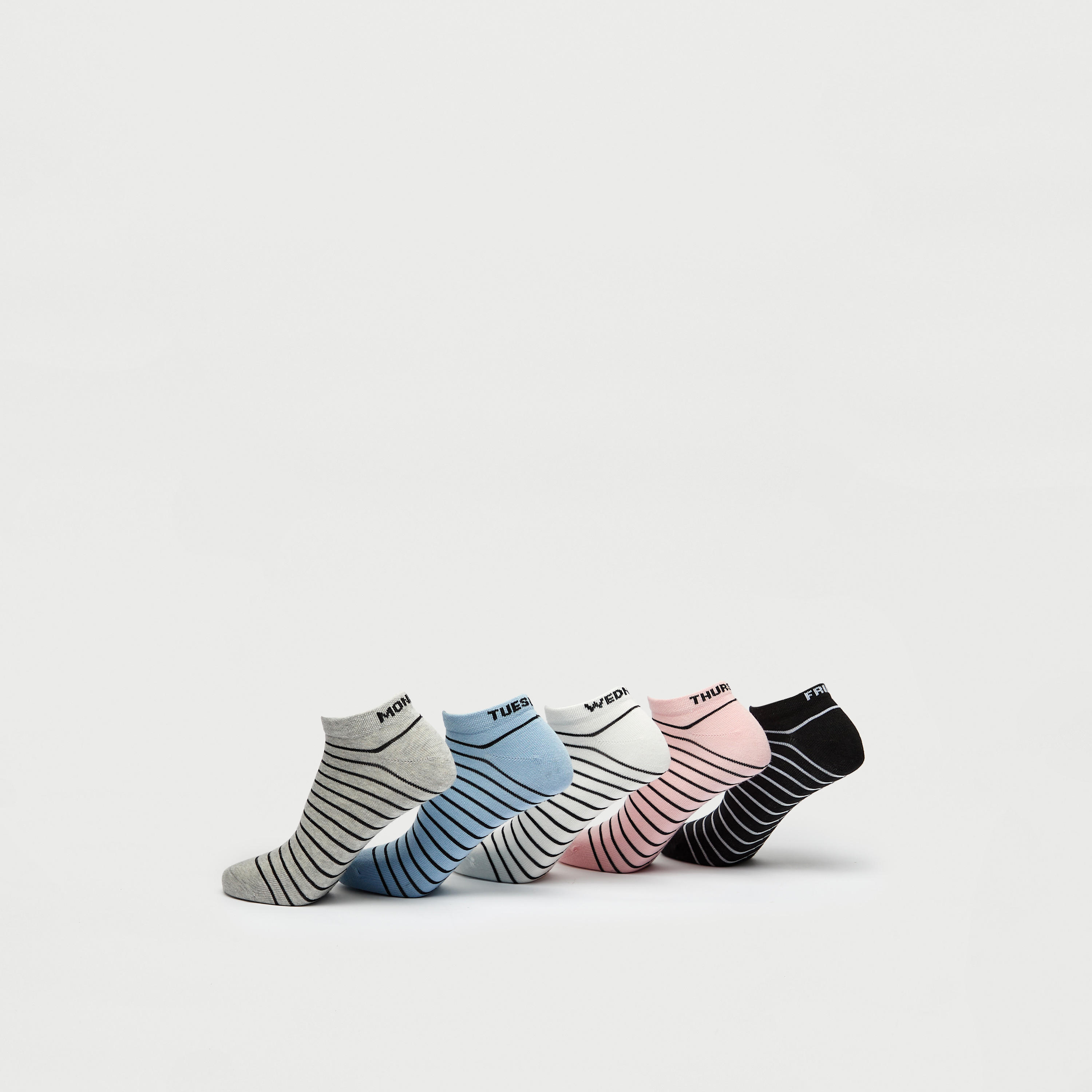 جوارب مخططة بطول الكاحل - طقم 5 أزواج-women-socksandstockings-image-3