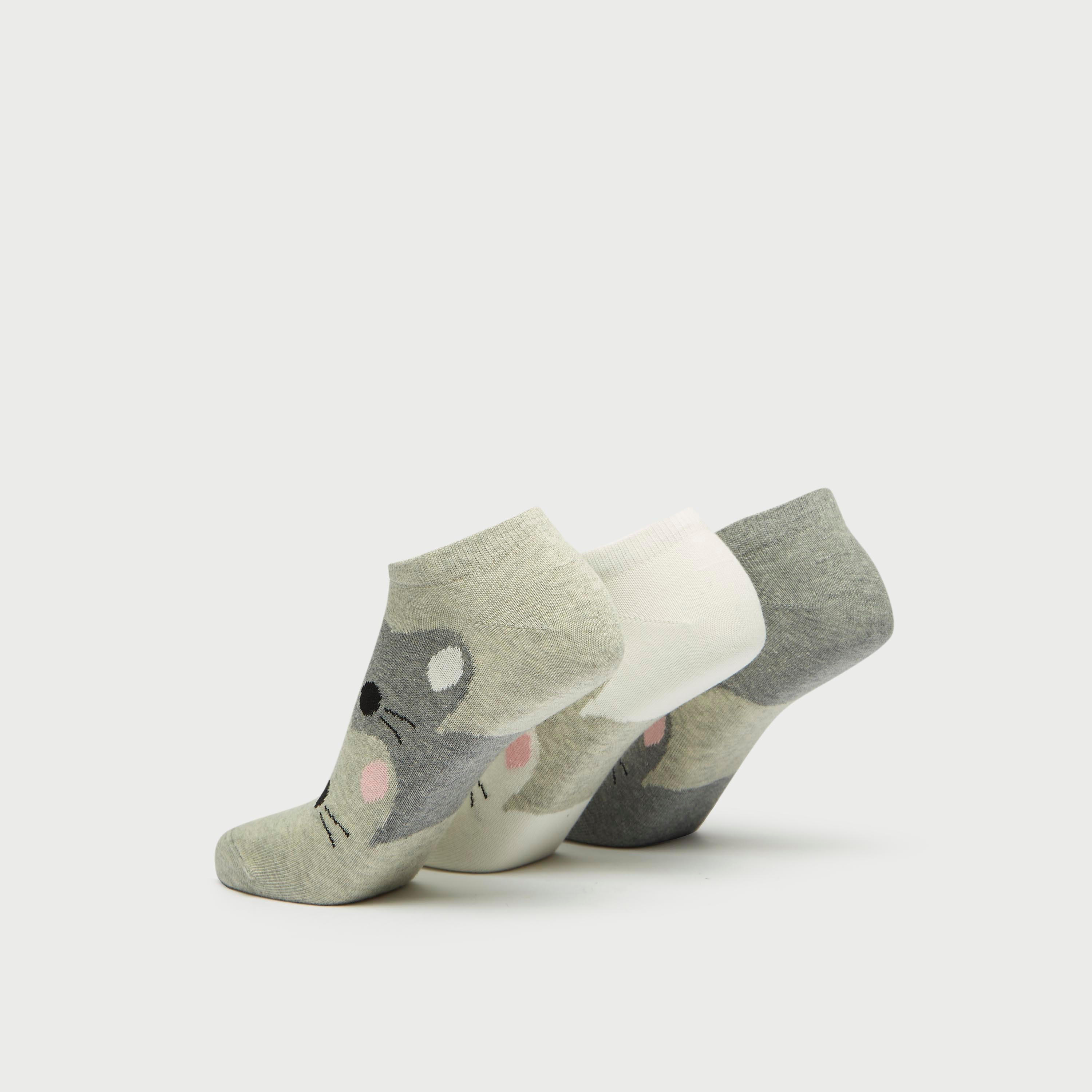 جوارب طول الكاحل بطبعات كيتي - طقم من 3 أزواج-women-socksandstockings-image-2