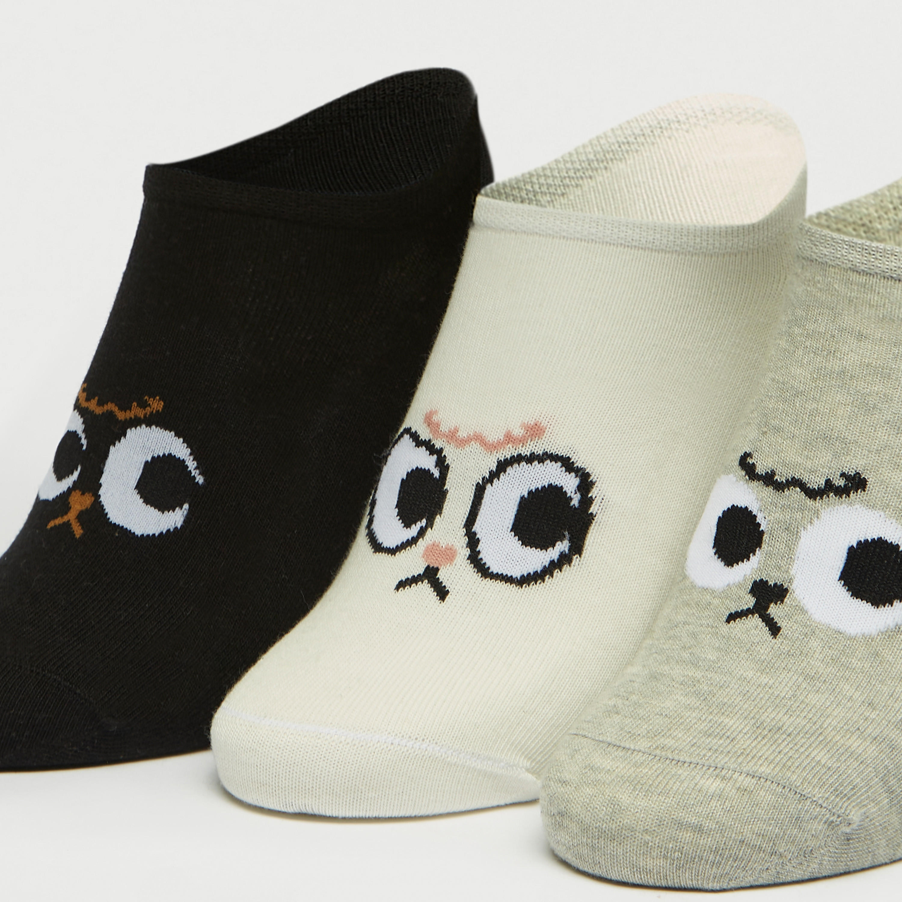 جوارب طول الكاحل بطبعات - طقم من 3 أزواج-women-socksandstockings-image-3