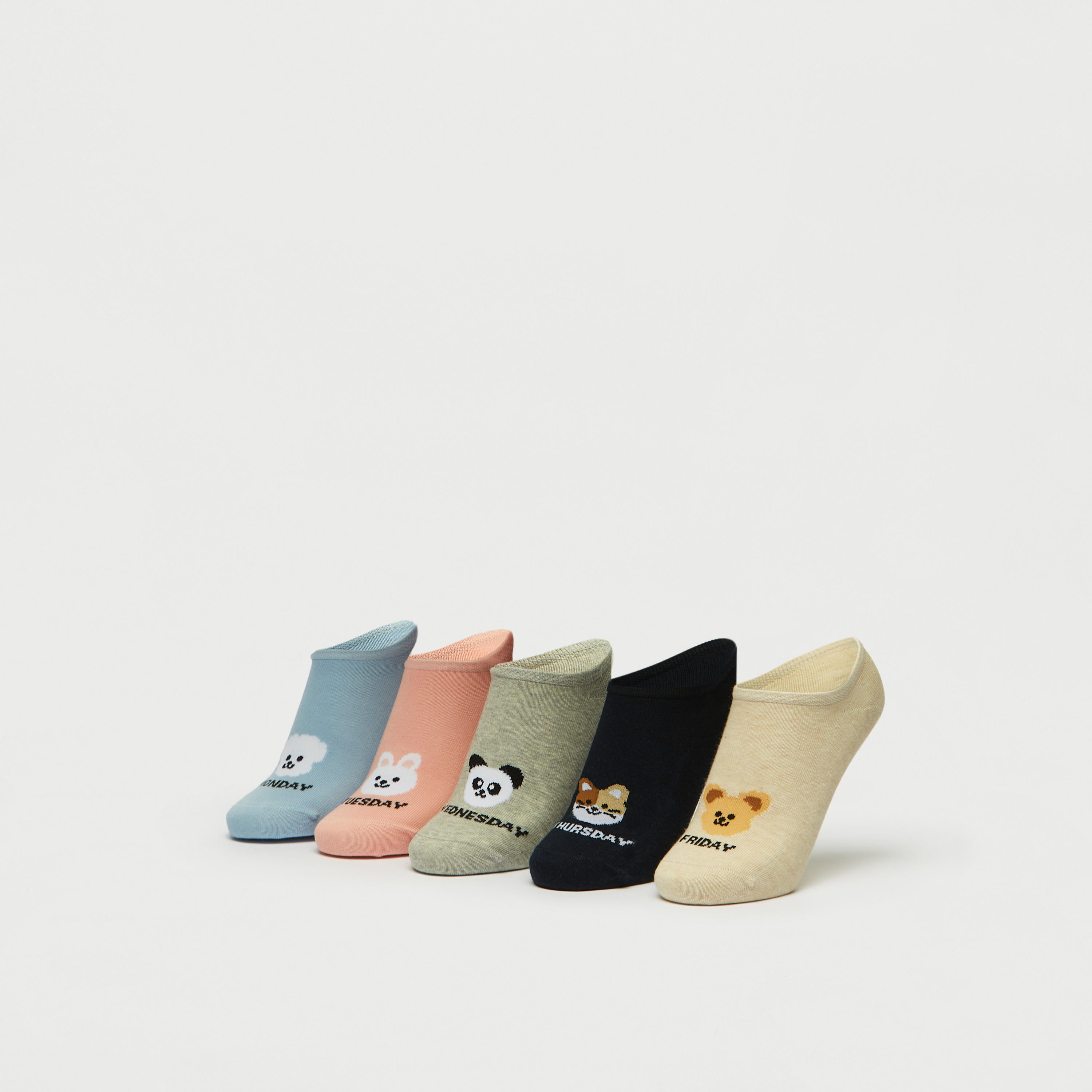 جوارب طول الكاحل بطبعات - طقم من 5 أزواج-women-socksandstockings-image-1