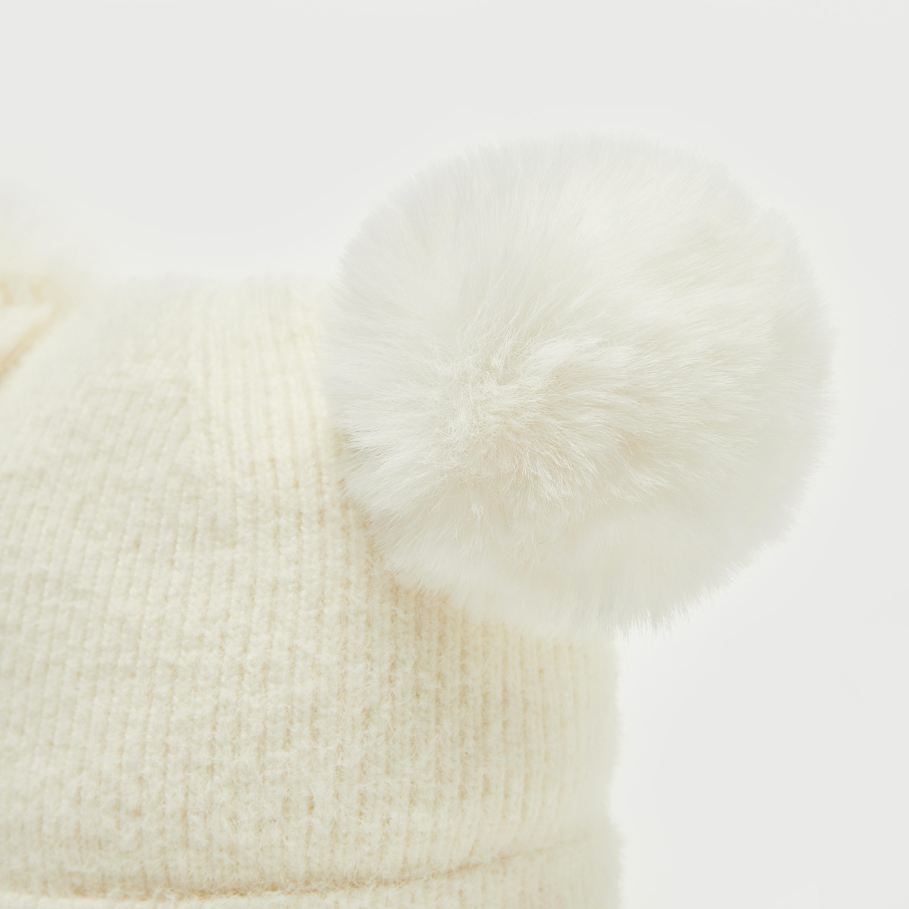 كاب بيني مضلّعة بكرات بوم بوم مزدوجة-women-clothingaccessories-capsandhats-image-3