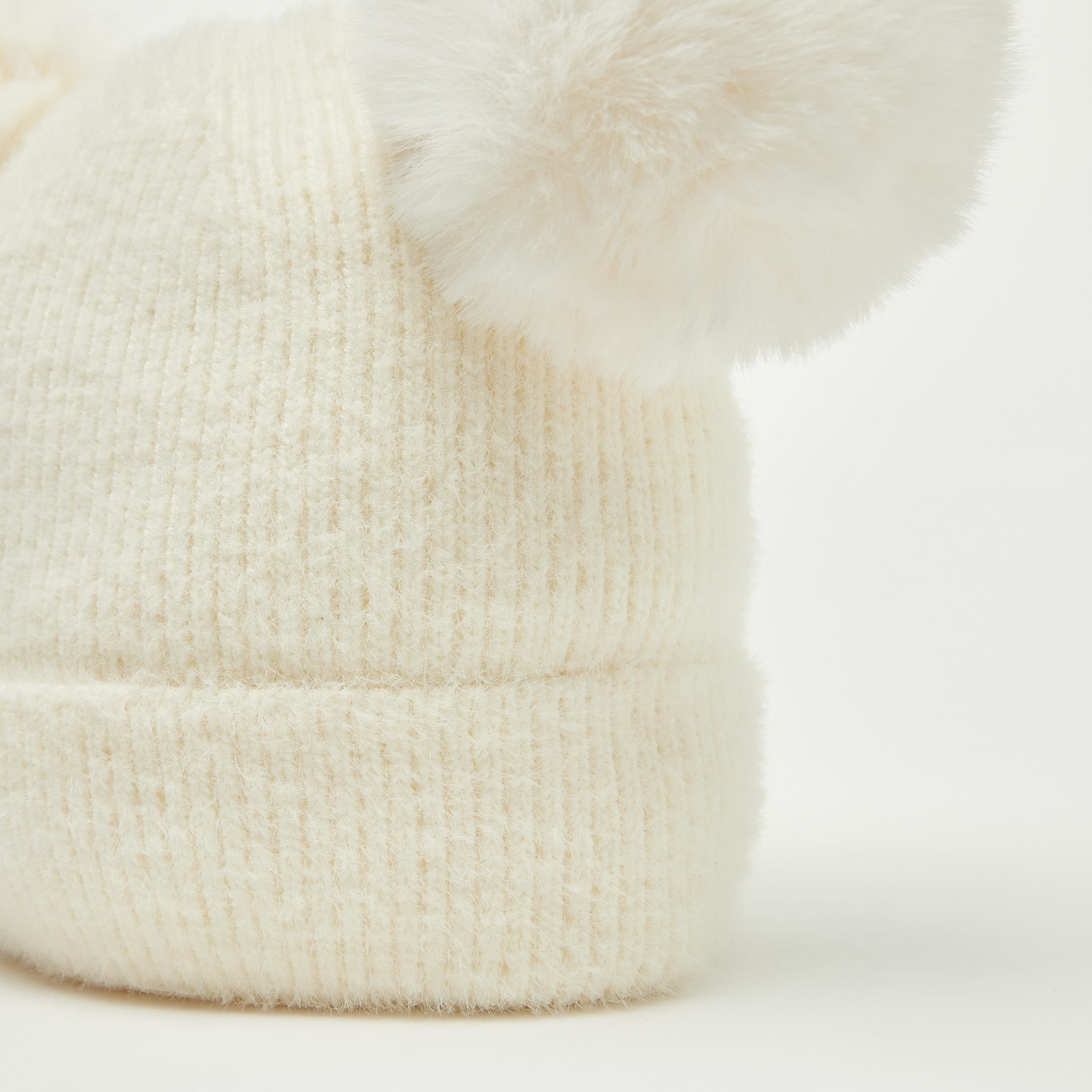 كاب بيني مضلّعة بكرات بوم بوم مزدوجة-women-clothingaccessories-capsandhats-image-4