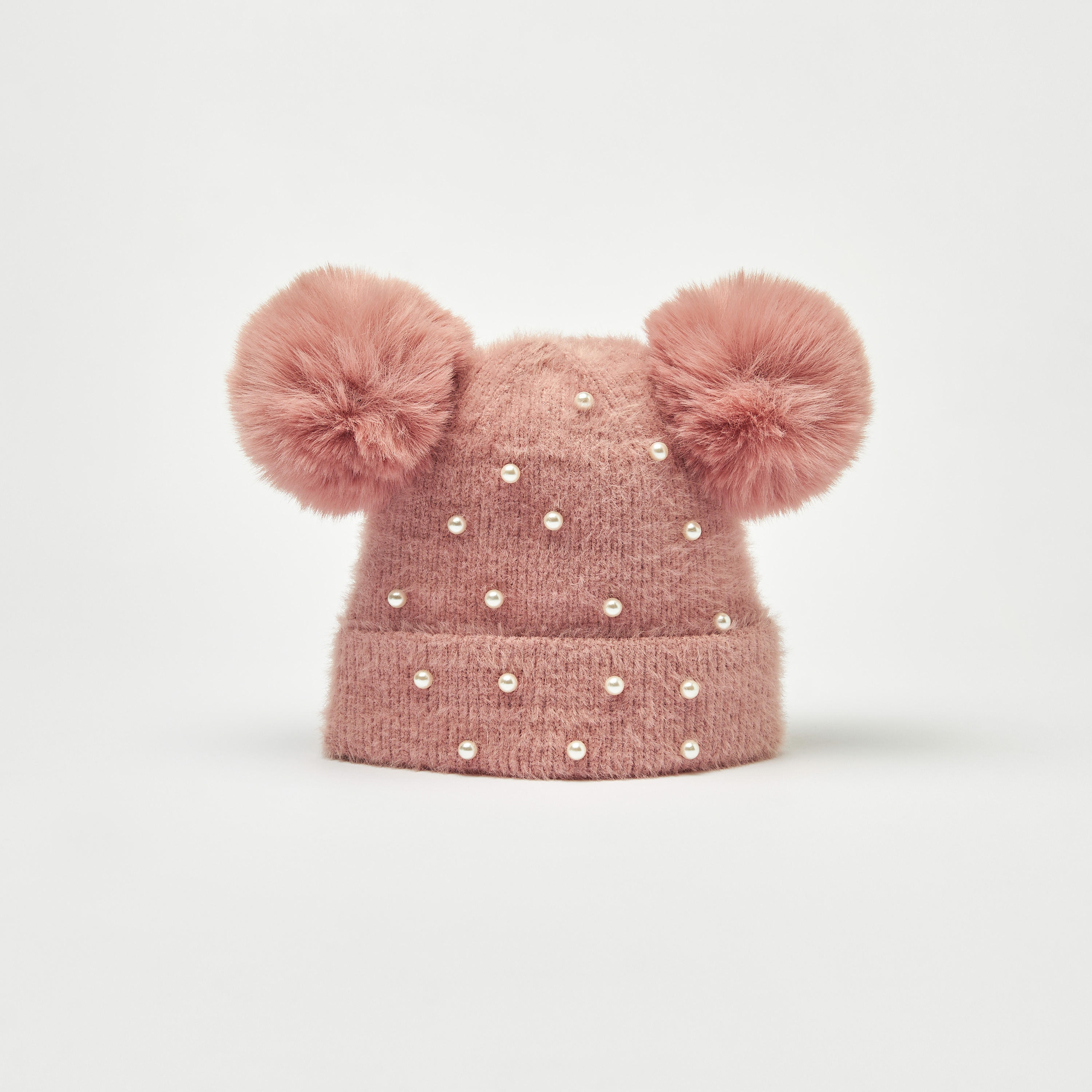 قبعة بيني مزيّنة باللؤلؤ مع كرات بوم بوم-women-clothingaccessories-capsandhats-image-1