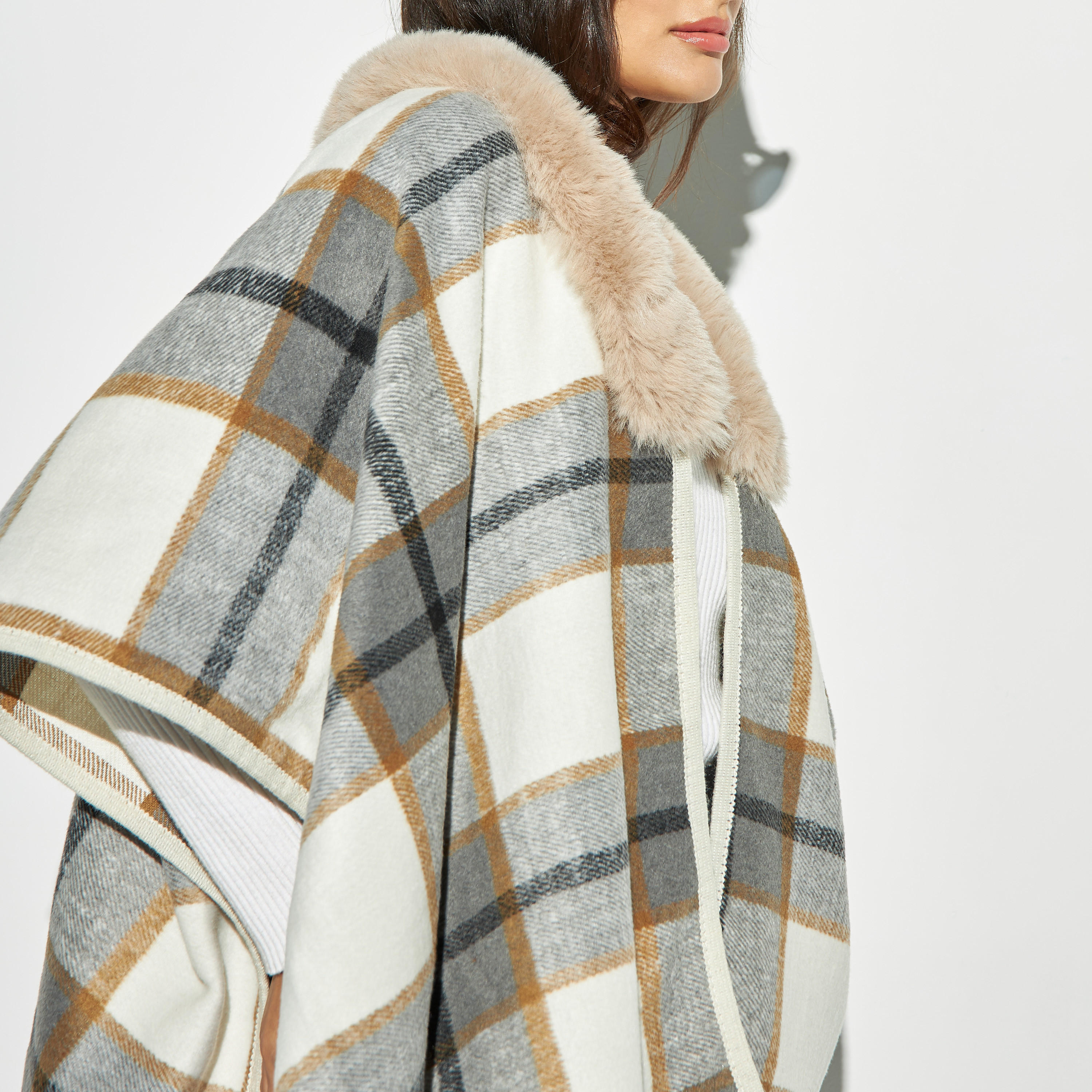 سترة فضفاضة كاروهات بمقدمة مفتوحة-women-winterwear-coatsandjackets-jackets-image-1