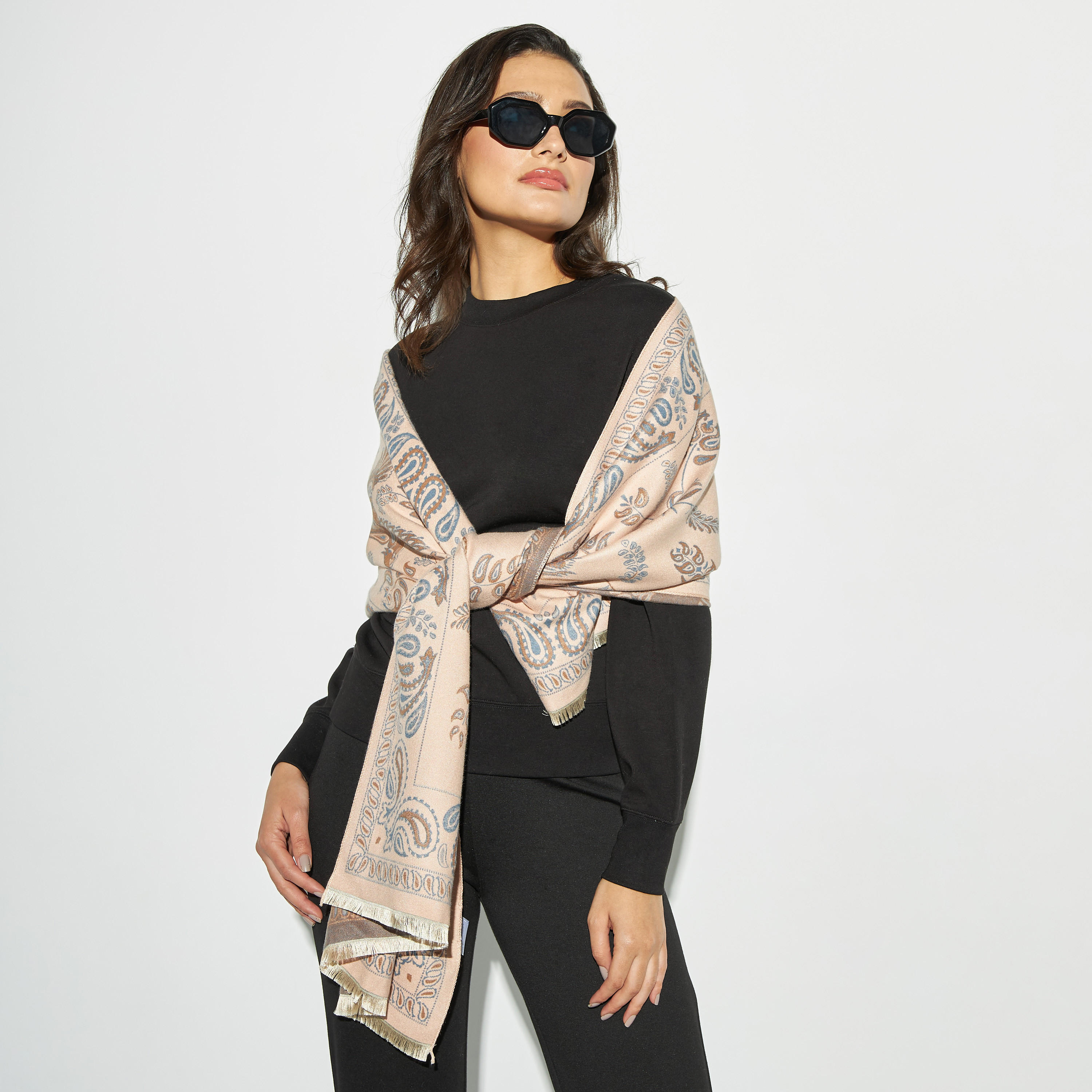 Printed Scarf with Frayed Hem-women-clothingaccessories-scarves-image-2