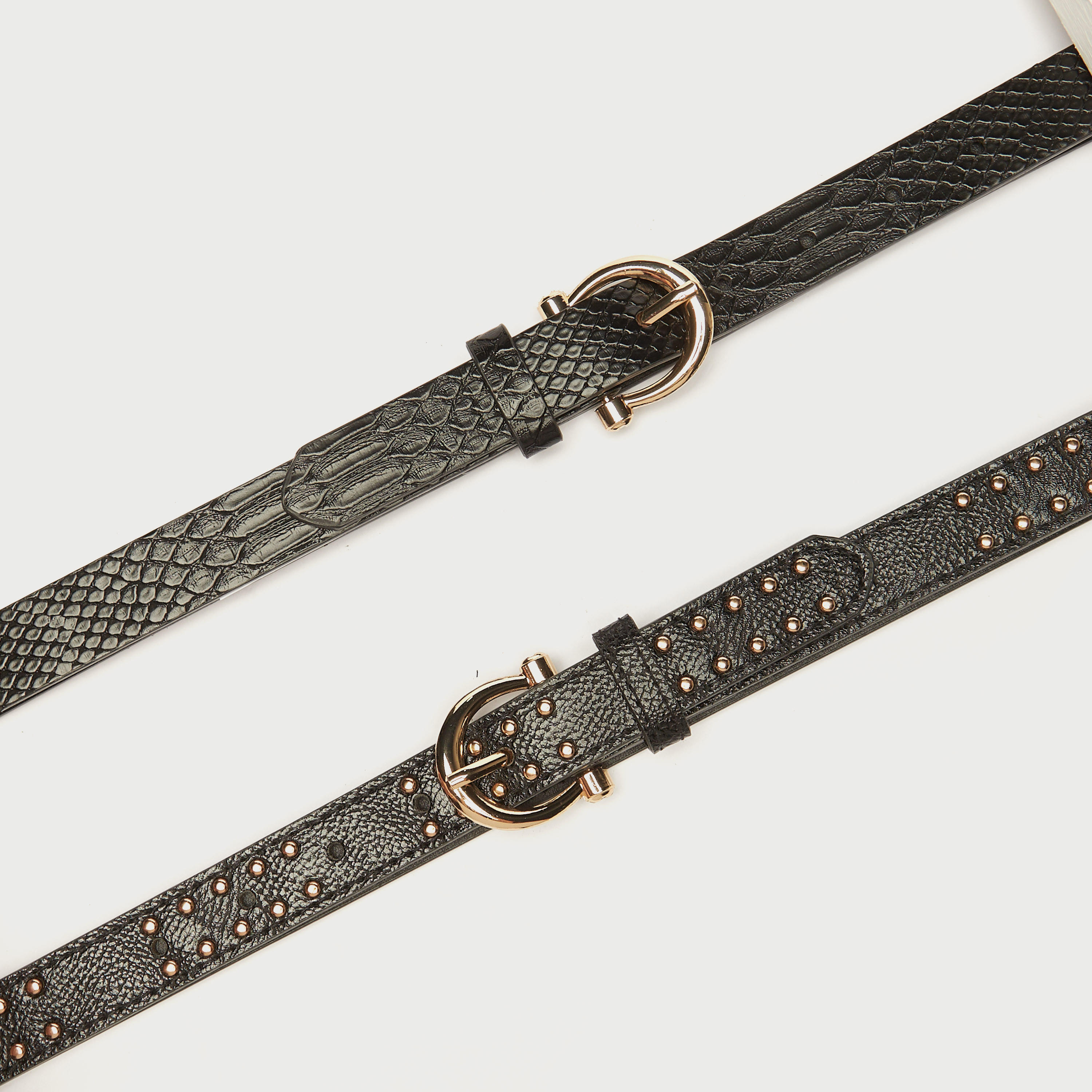 حزام بارز الملمس بإبزيم إغلاق بدبوس - طقم من قطعتين-women-clothingaccessories-belts-image-3
