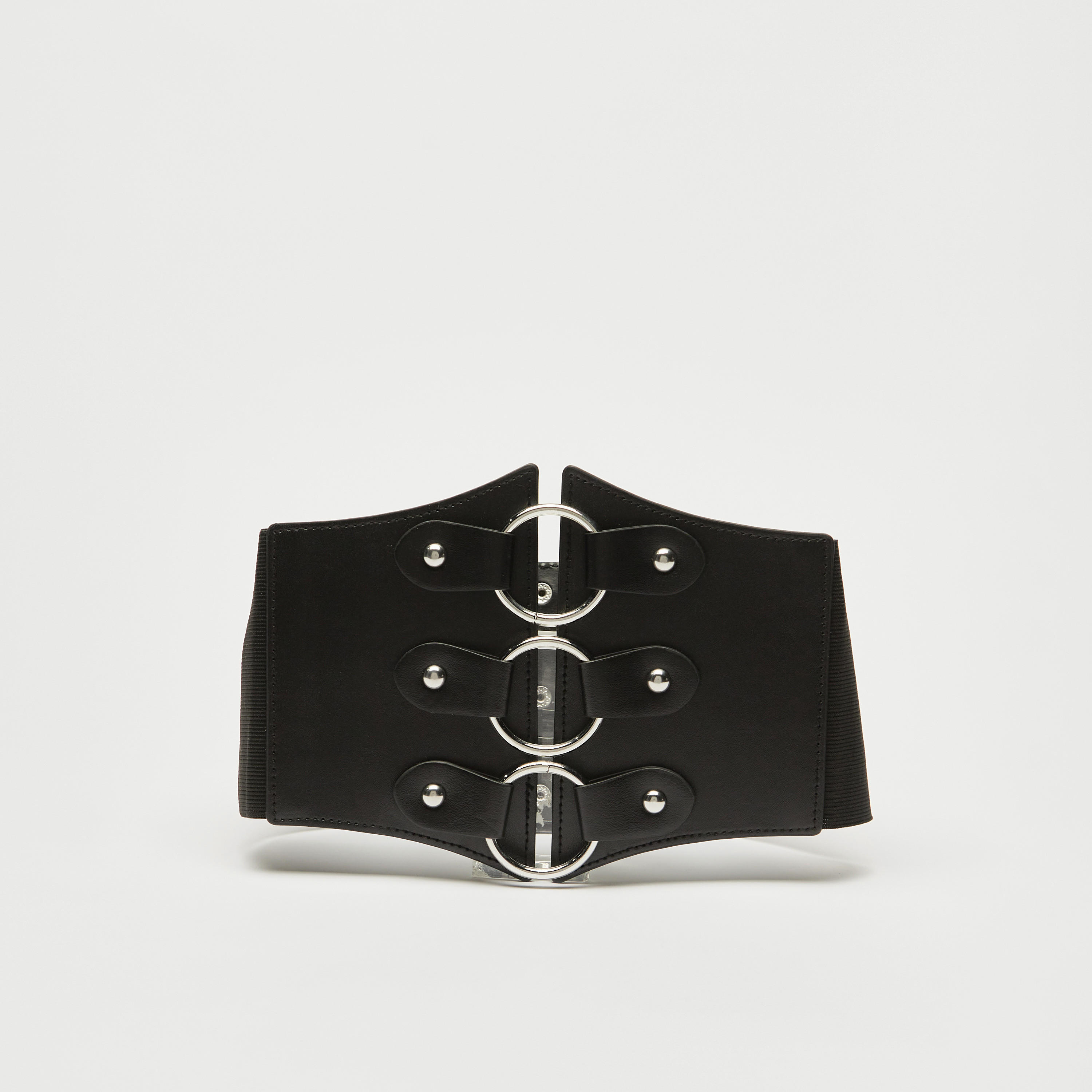 Ring Accented Corset Belt with Snap Button Closure-women-clothingaccessories-belts-image-1