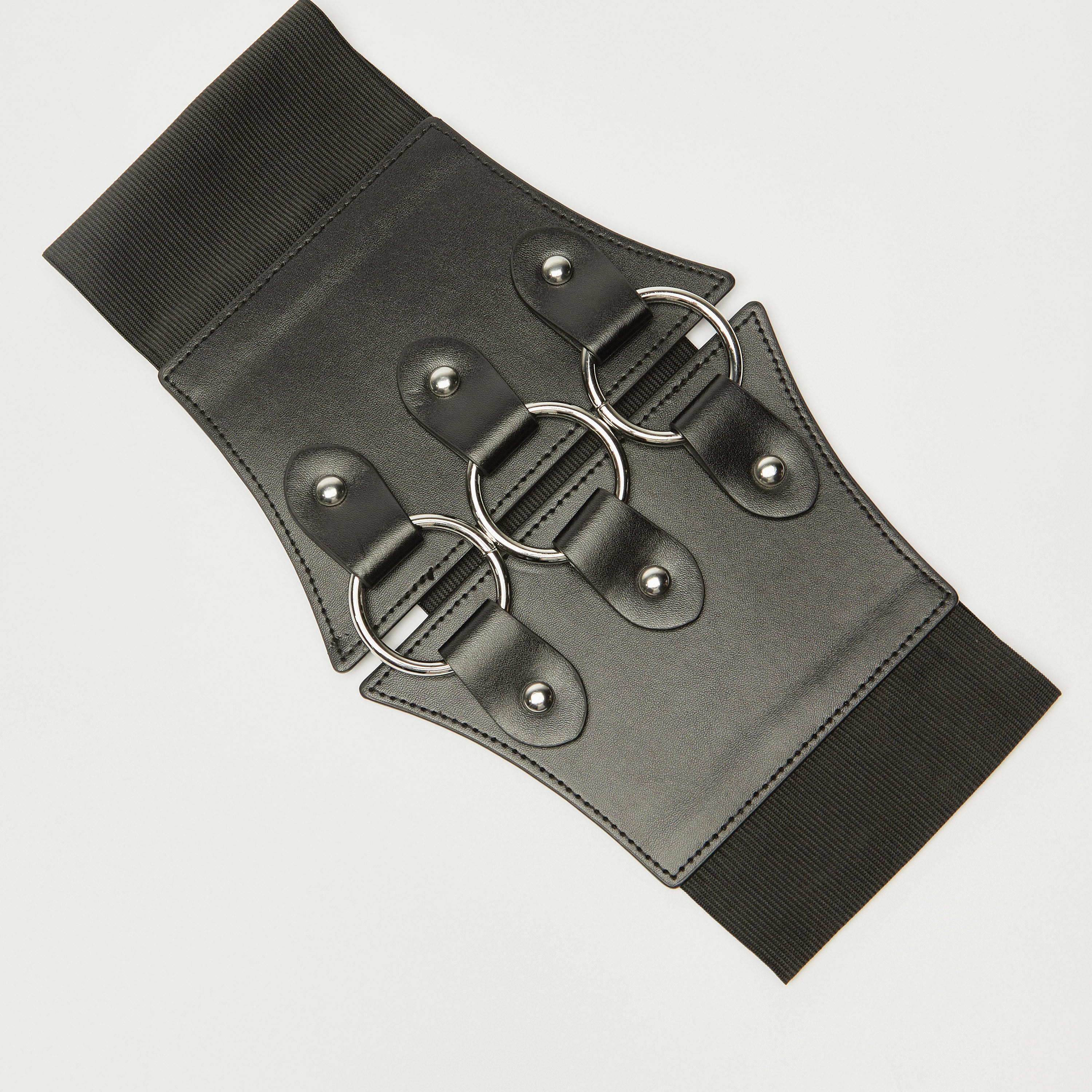 Ring Accented Corset Belt with Snap Button Closure-women-clothingaccessories-belts-image-3