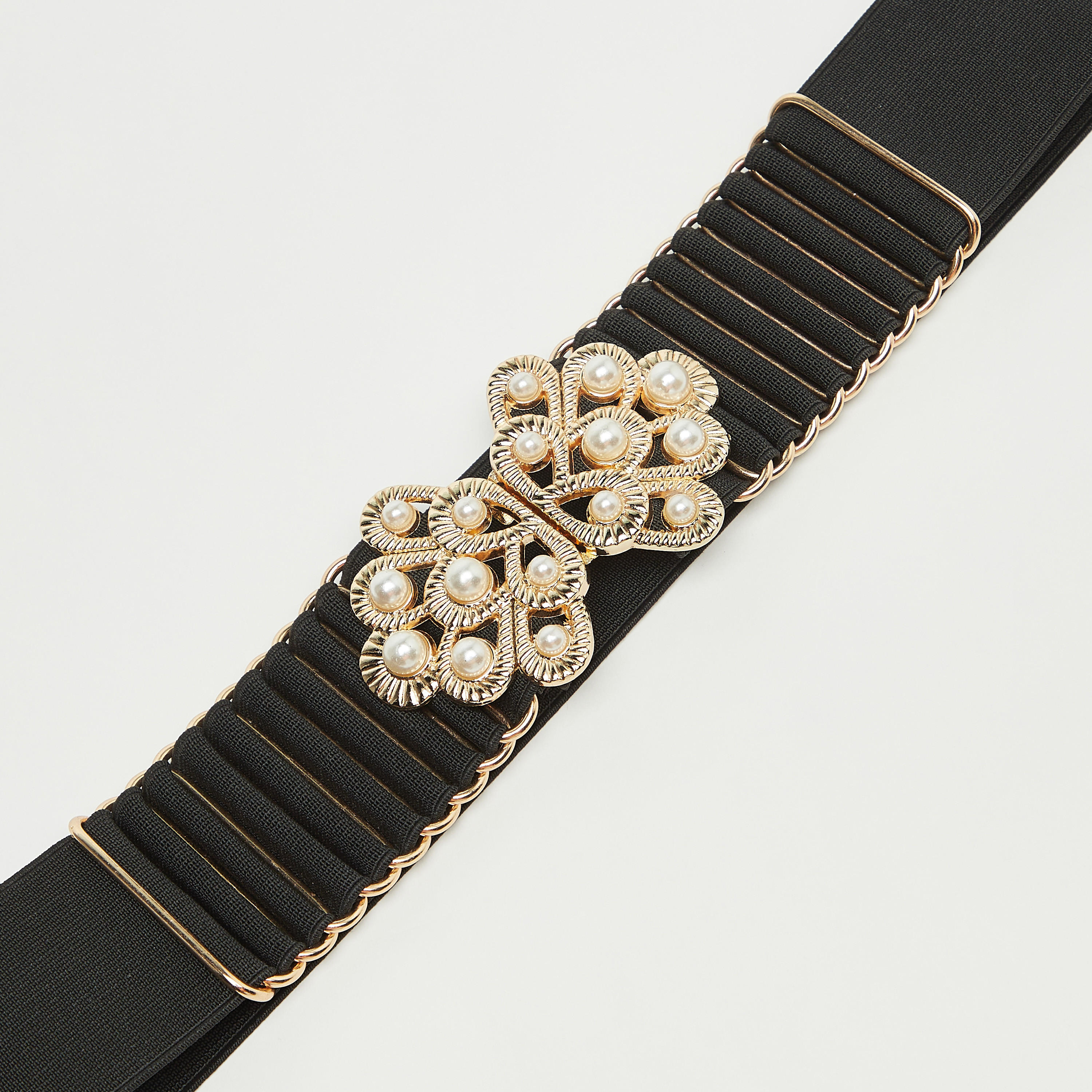 Pearl Embellished Buckle Stretch Belt-women-clothingaccessories-belts-image-3