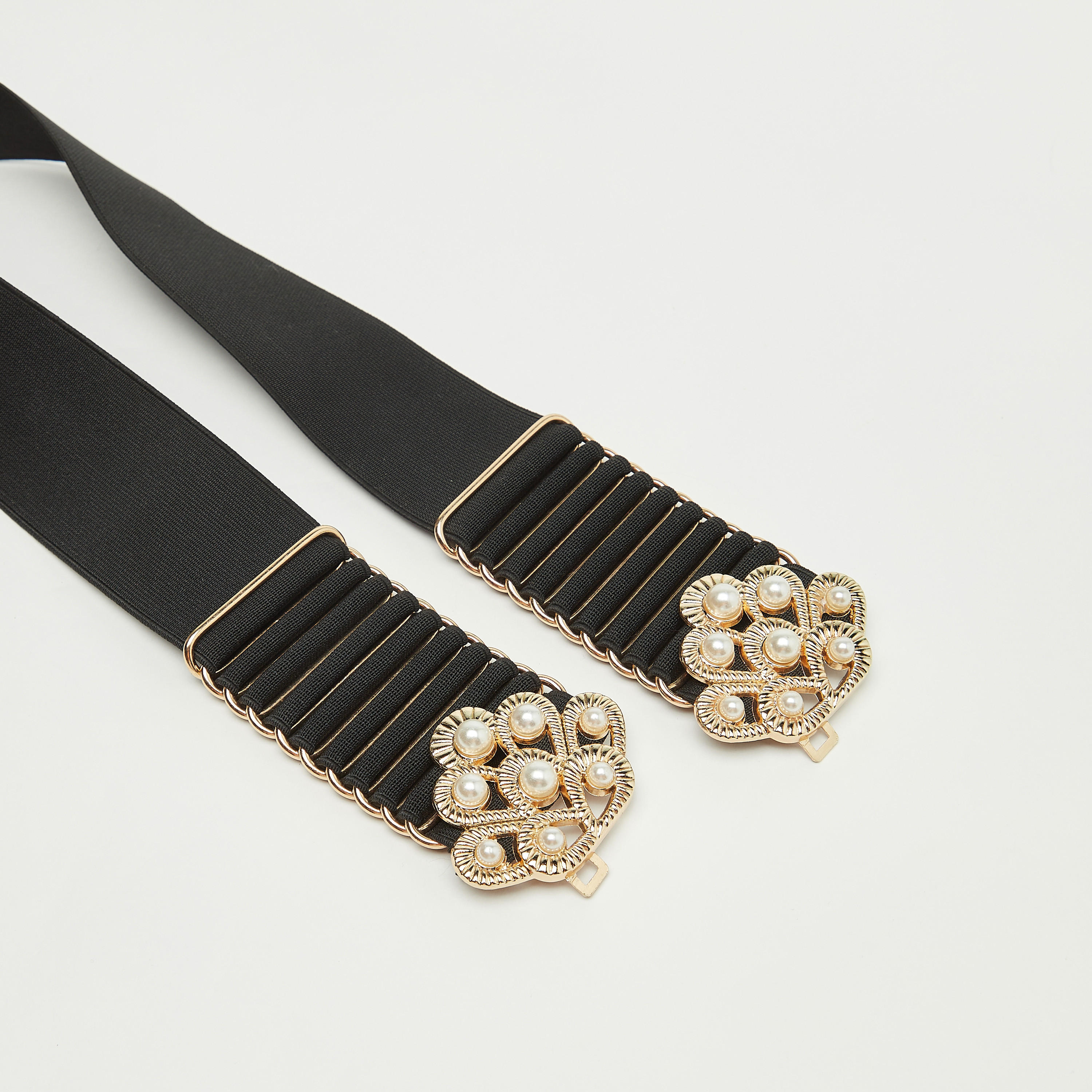 Pearl Embellished Buckle Stretch Belt-women-clothingaccessories-belts-image-4