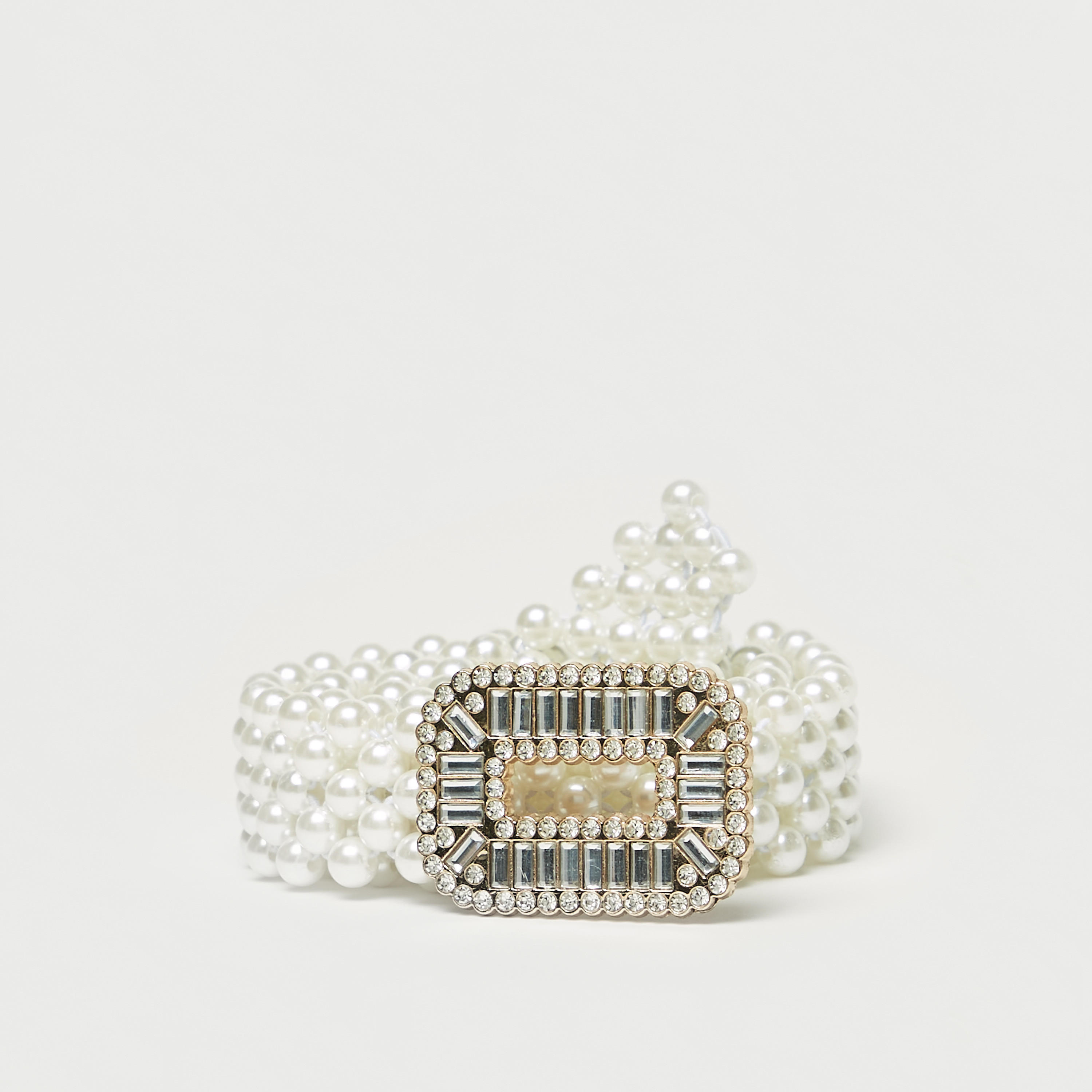 Pearl Embellished Stretchable Belt with Buckle Closure-women-clothingaccessories-belts-image-4