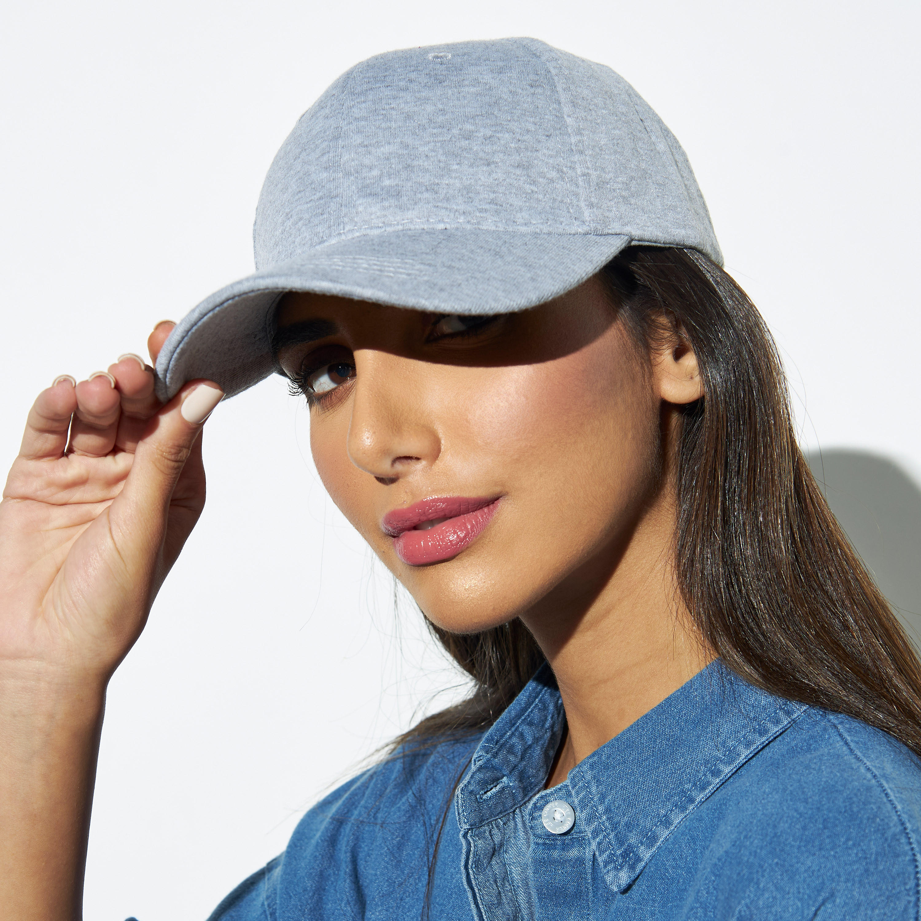 Solid Marl Cap with Adjustable Strap-women-clothingaccessories-capsandhats-image-2