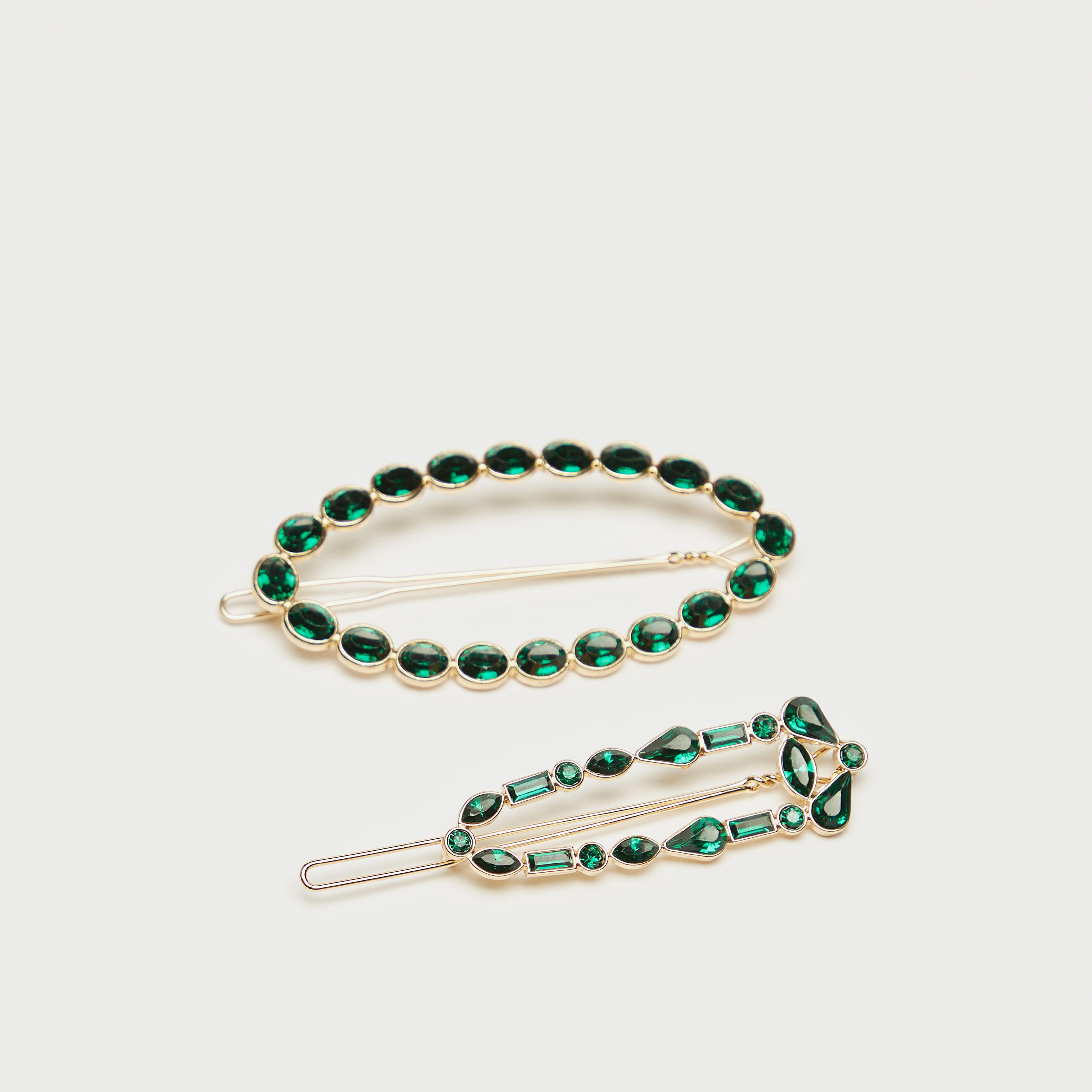 Stone Embellished 2-Piece Hair Clip Set-women-hairaccessories-image-1