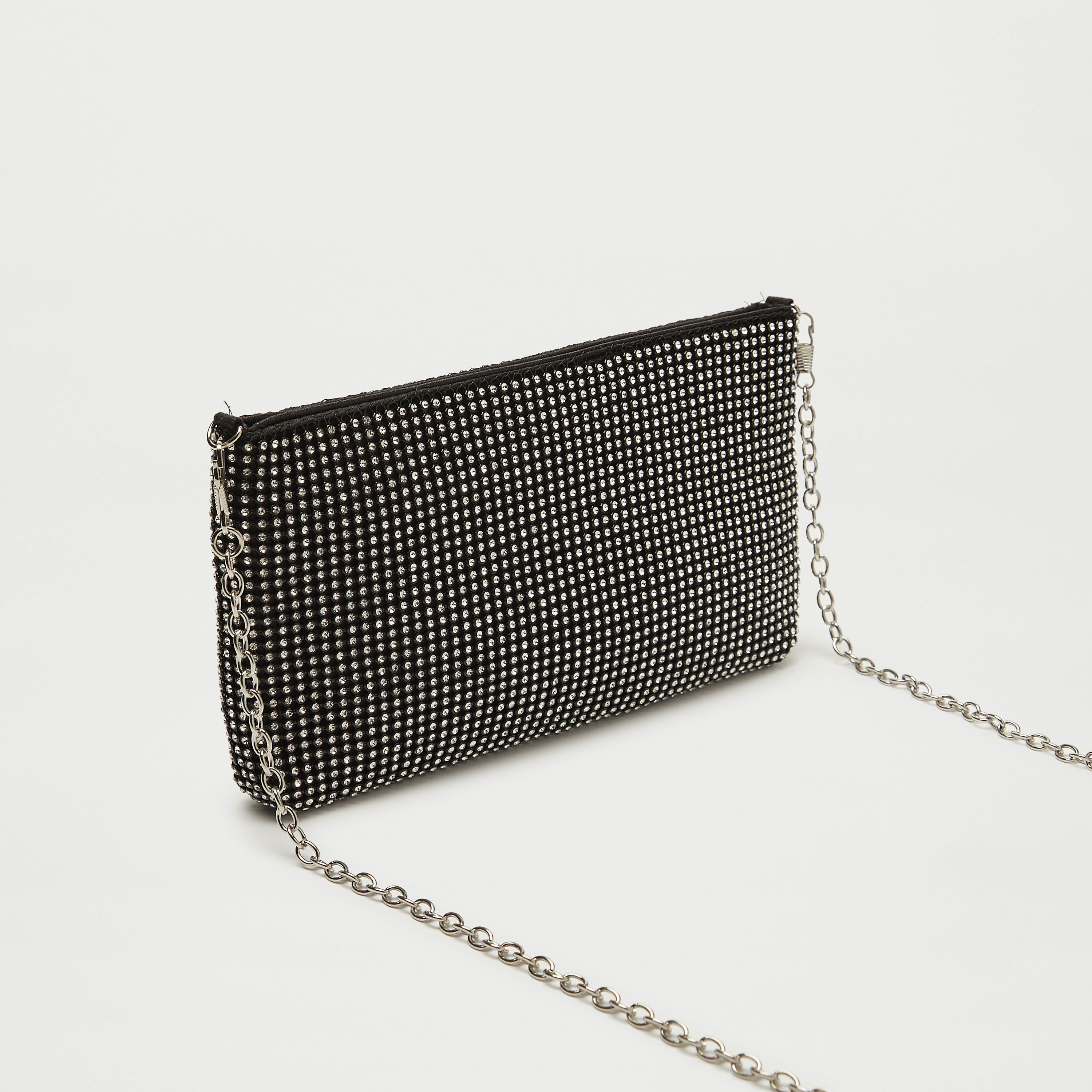 شنطة يد مزيّنة بسحّاب إغلاق وحزام سلسلة-women-bagsandwallets-handbags-image-4