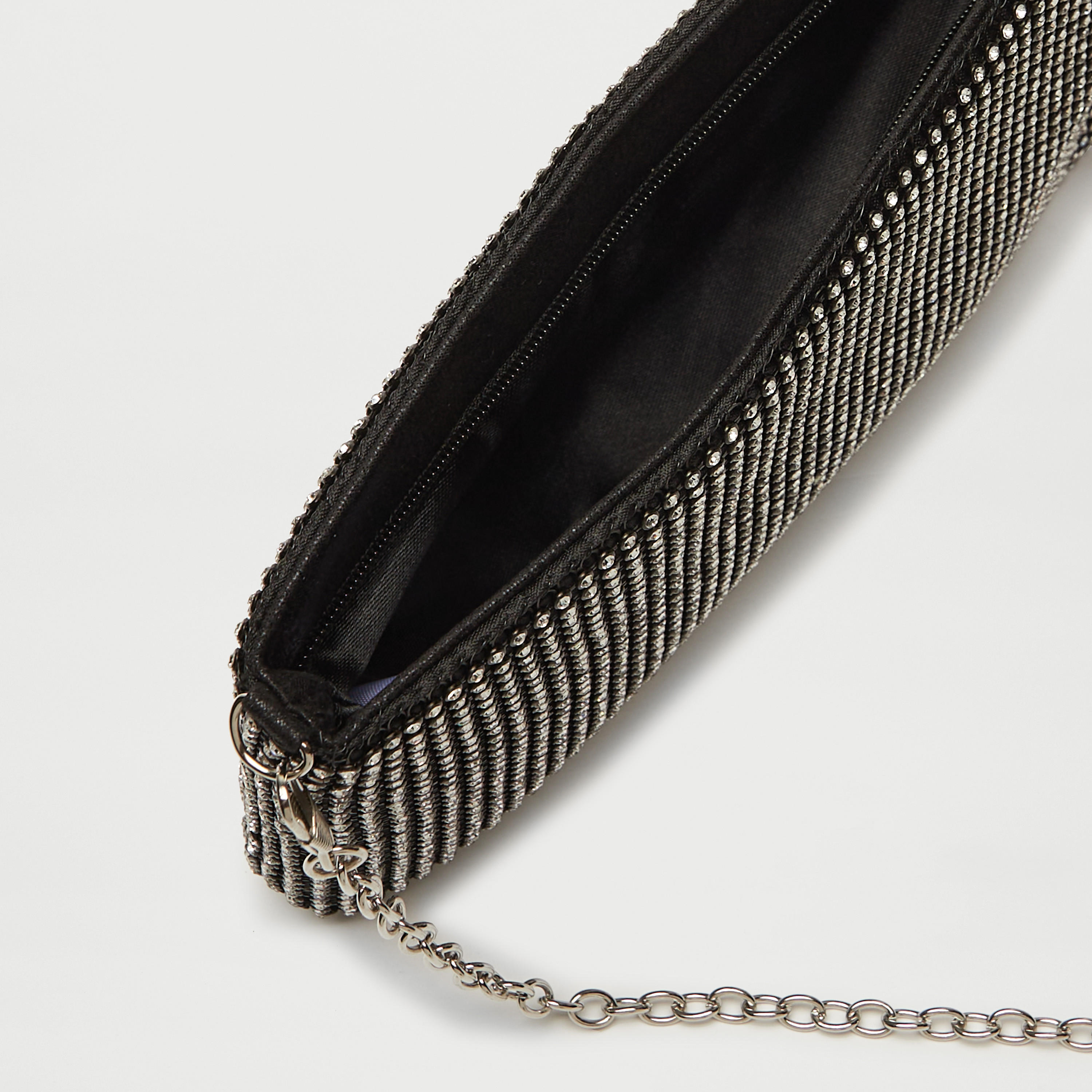 شنطة يد مزيّنة بسحّاب إغلاق وحزام سلسلة-women-bagsandwallets-handbags-image-5