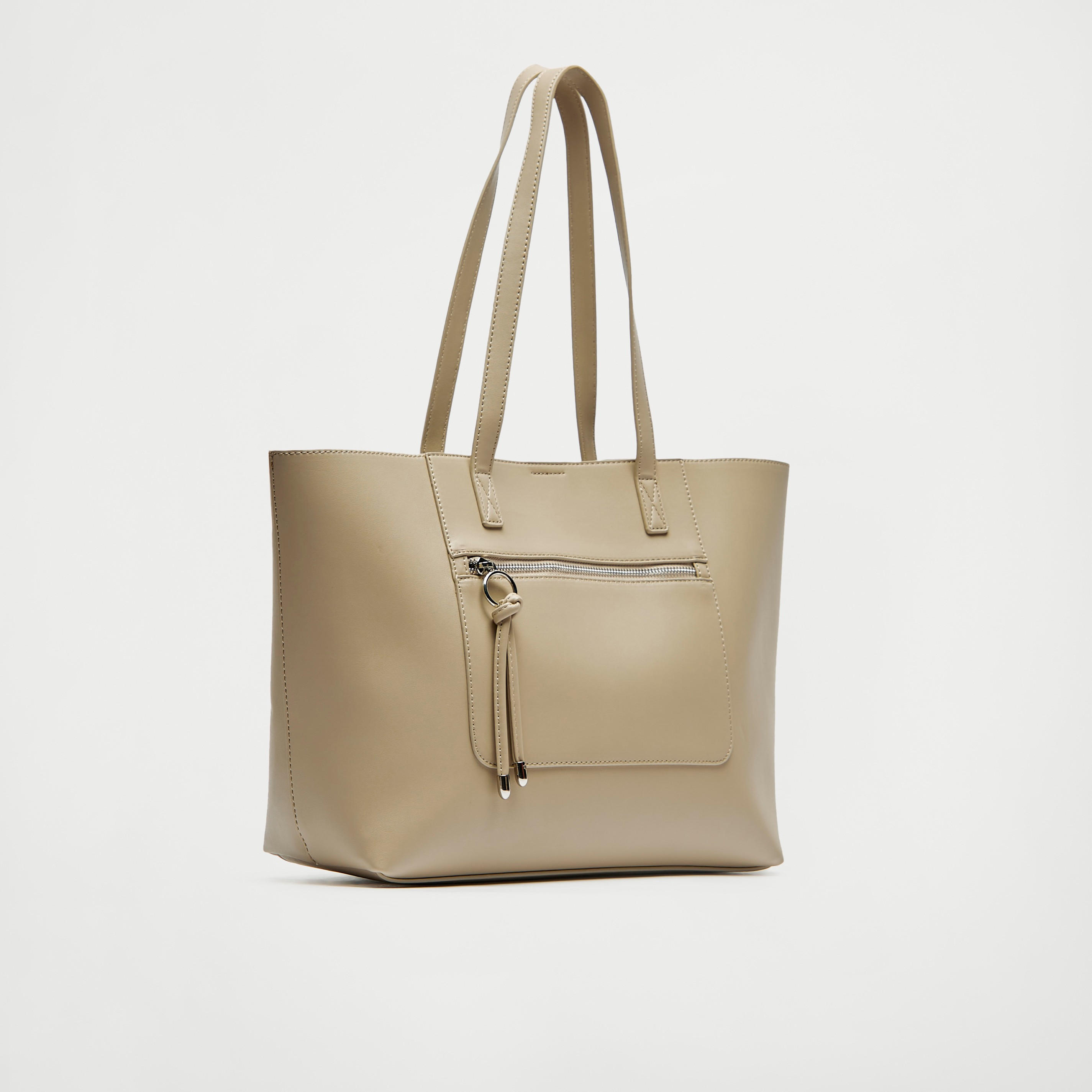 شنطة توتي سادة بزر إغلاق مغناطيسي ومقابض مزدوجة-women-bagsandwallets-handbags-image-5