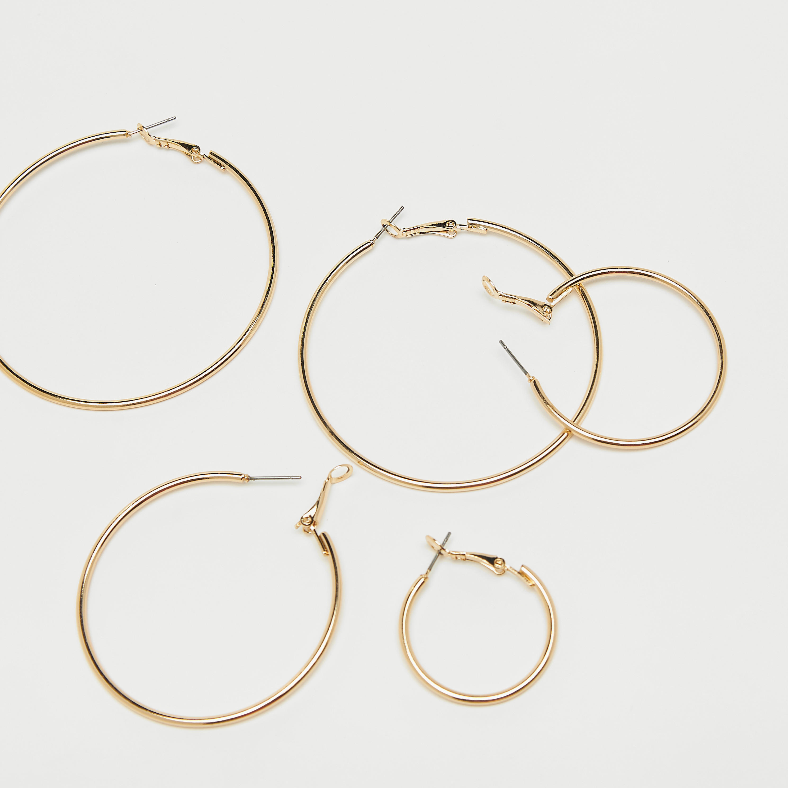 Set of 5 - Metallic Hoop Earrings-women-watchesandjewellery-jewellery-earrings-image-3