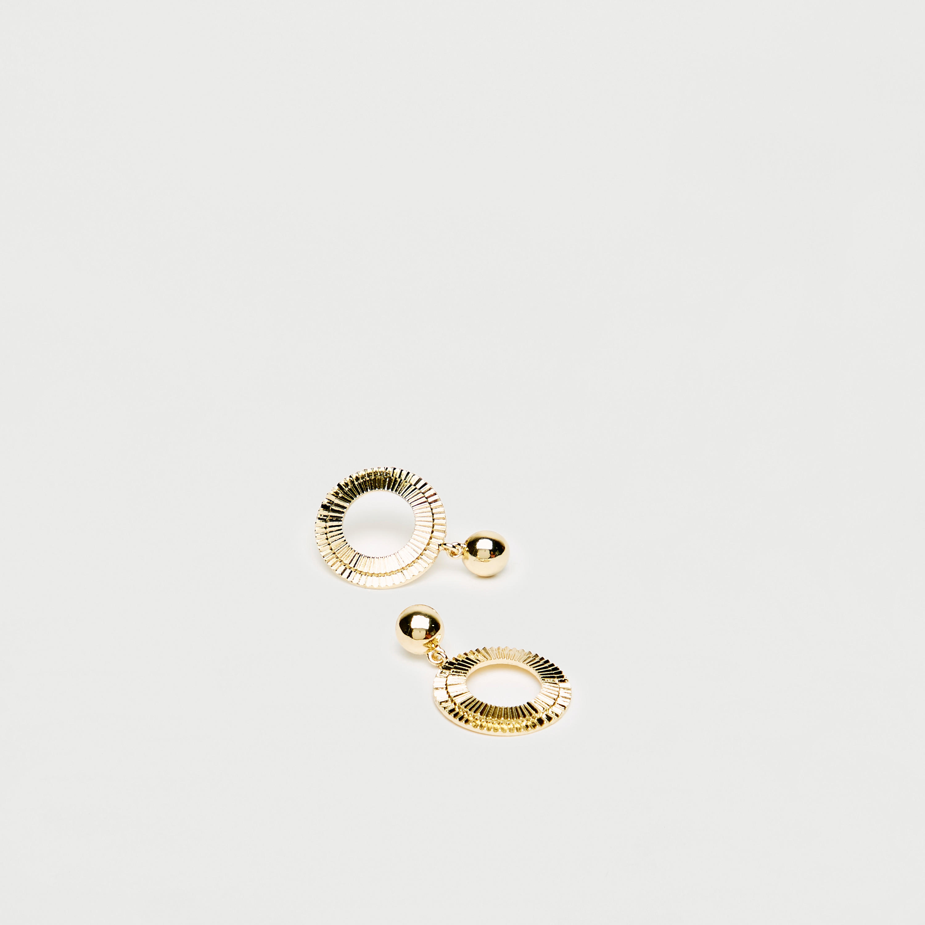 Textured Round Drop Earrings-women-watchesandjewellery-jewellery-earrings-image-3