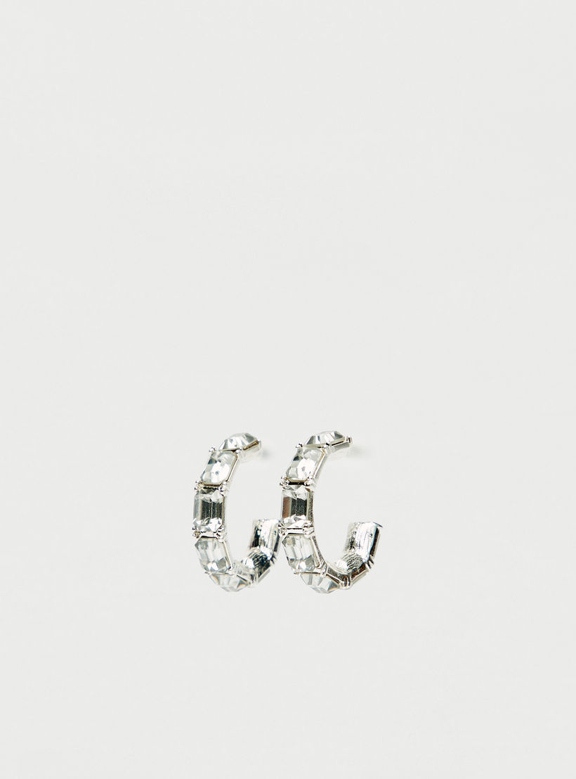 Embellished Hoop Earrings with Pushback Closure-women-watchesandjewellery-jewellery-earrings-image-1