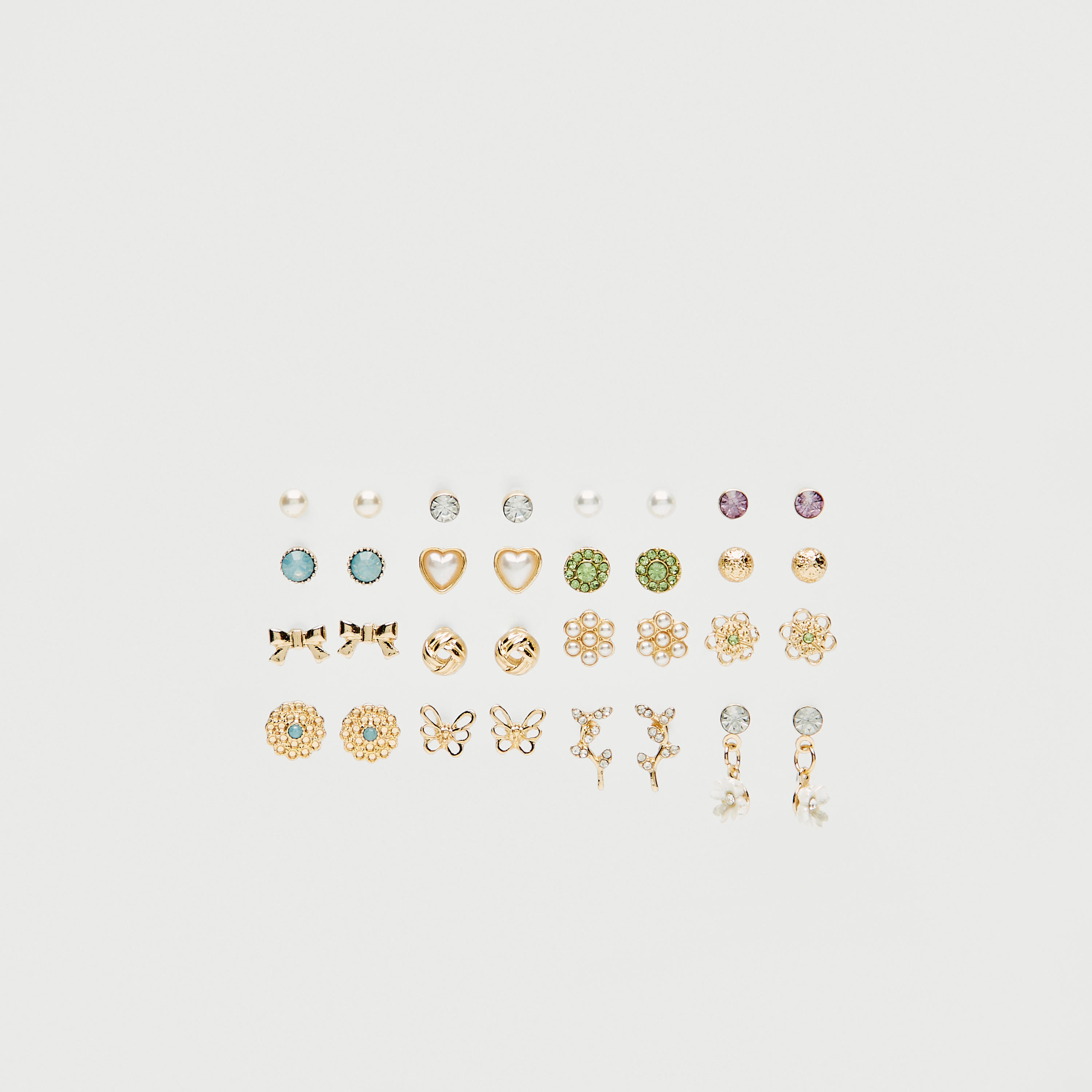 Set of 16 - Assorted Stud Earrings with Pushback Closure-women-watchesandjewellery-jewellery-earrings-image-1