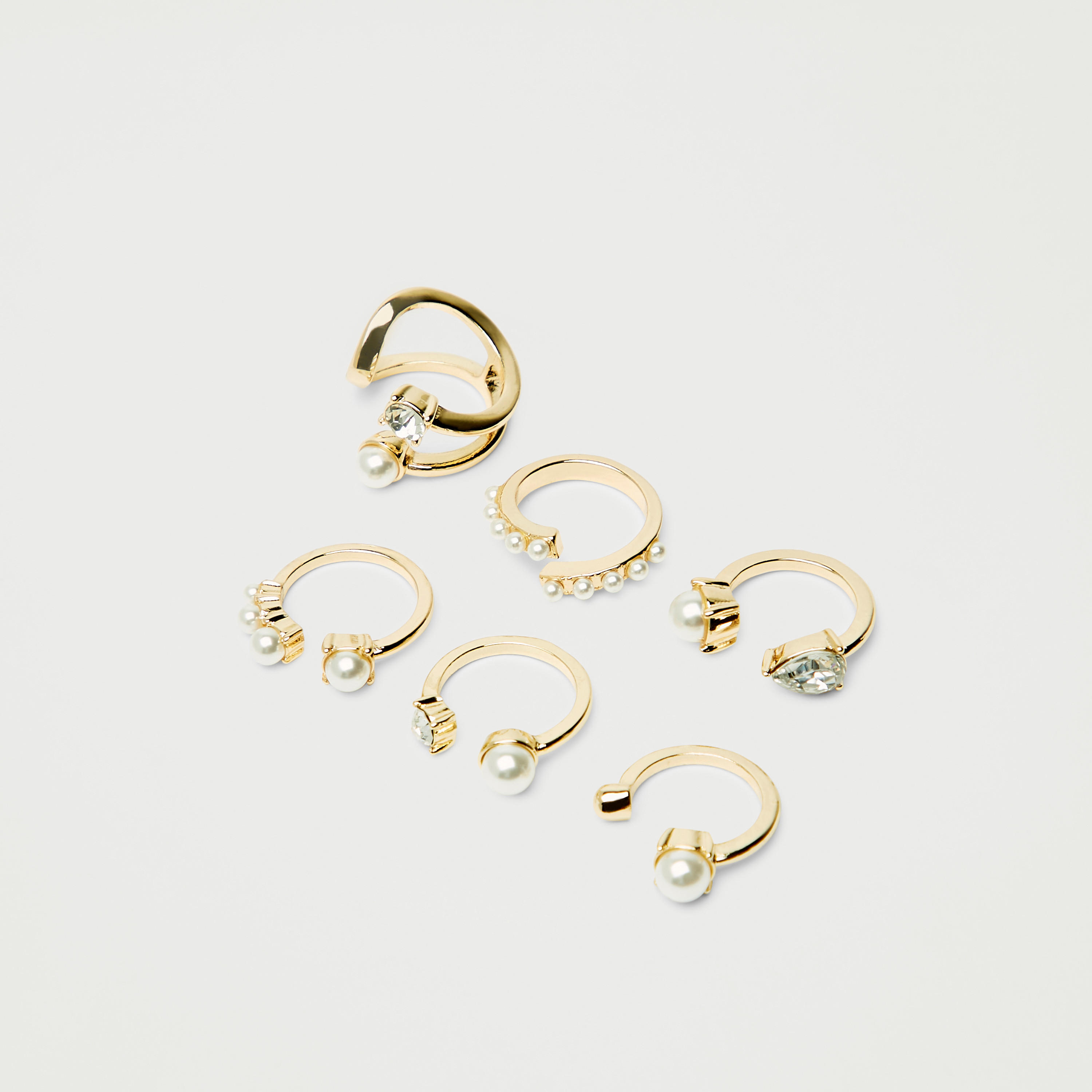 طقم خواتم مزيّنة 6 قطع-women-watchesandjewellery-jewellery-rings-image-1