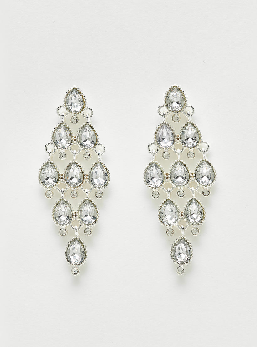 أقراط متدليّة مرصعة بالحجر بمكبس إغلاق خلفي-women-watchesandjewellery-jewellery-earrings-image-3