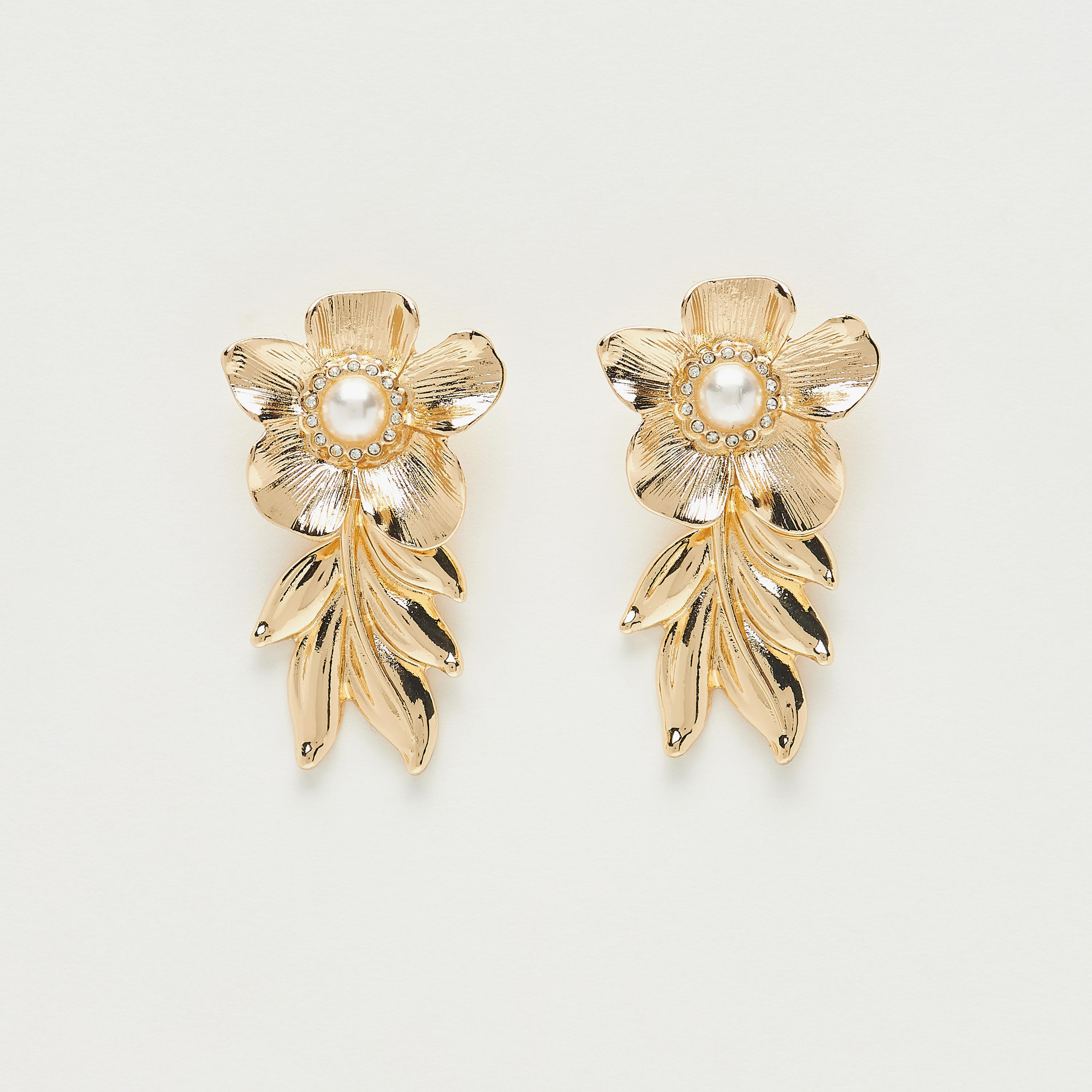 Embellished Floral Earrings with Push Back Closure-women-watchesandjewellery-jewellery-earrings-image-1