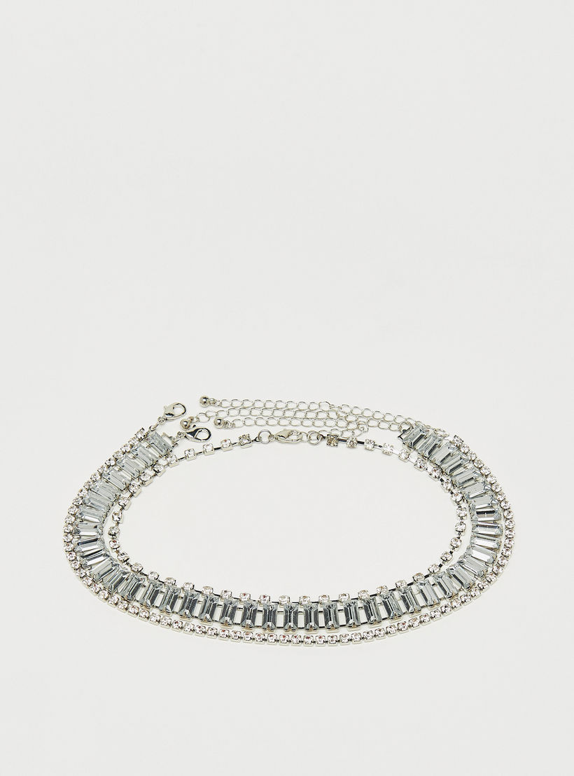 قلادة بمشبك إغلاق مزيّنة بالحجر- طقم 3 قطع متنوعة-women-watchesandjewellery-jewellery-necklacesandpendants-image-1