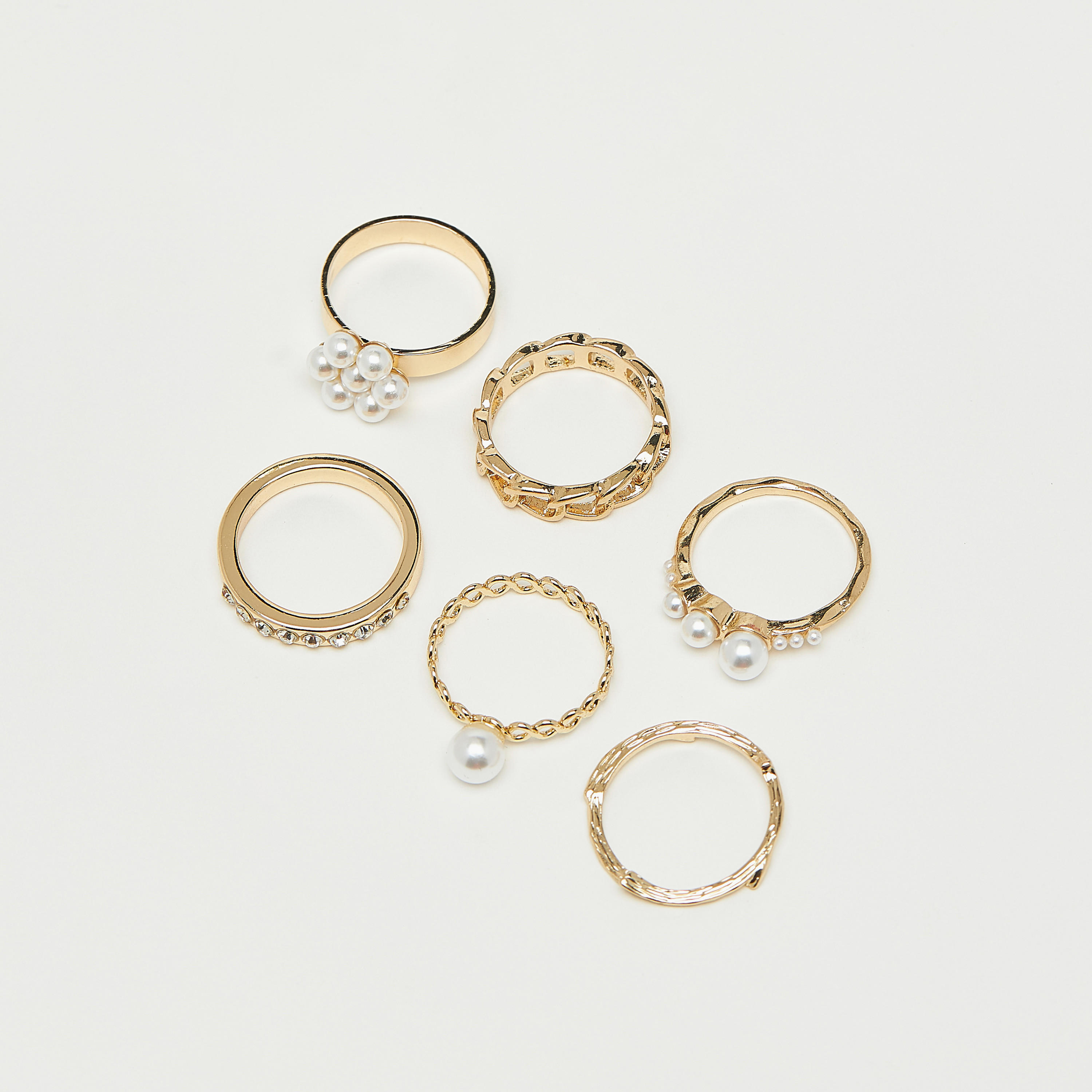طقم خواتم - 6 قطعة متنوعة-women-watchesandjewellery-jewellery-rings-image-1