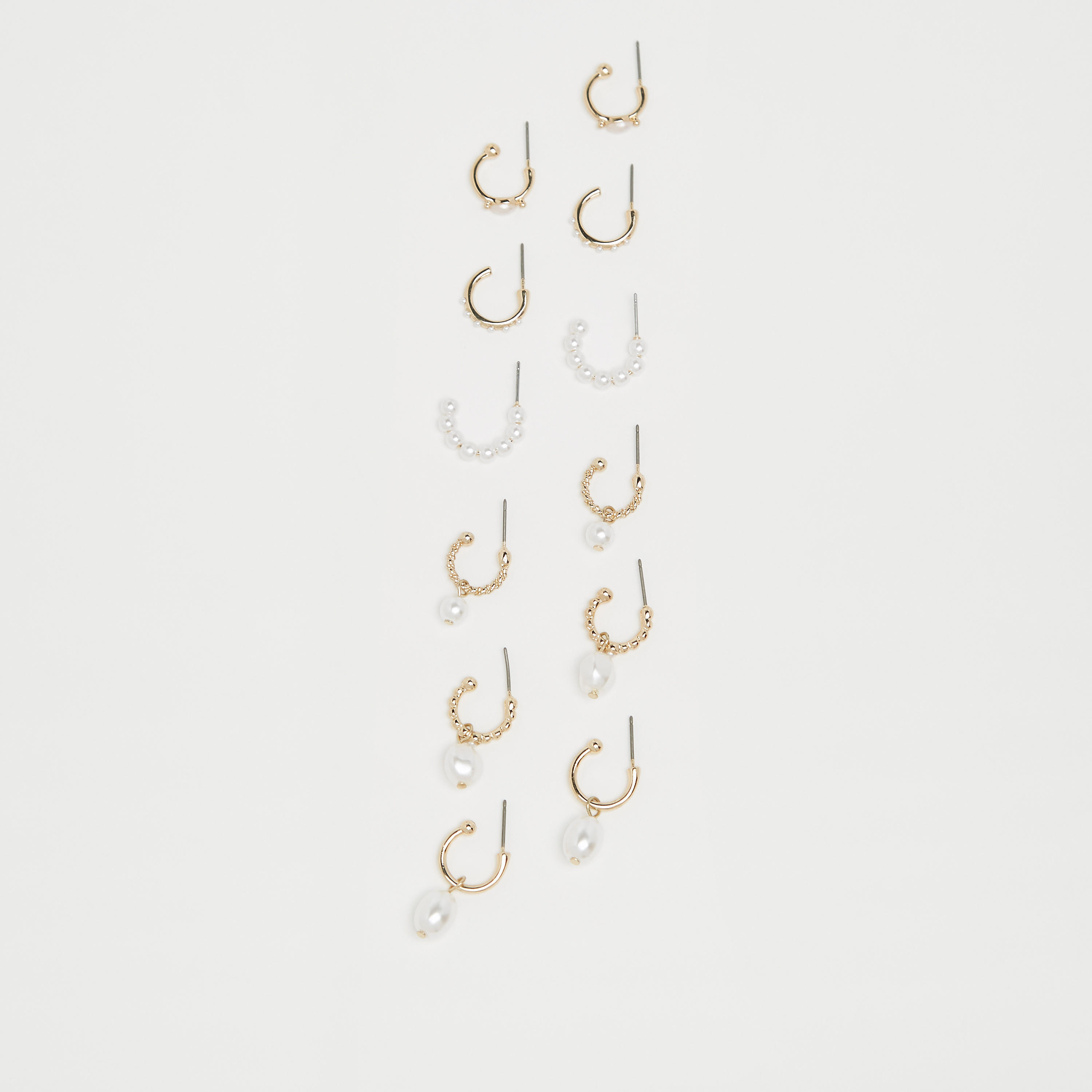حلقان مزينة باللؤلؤ - طقم 6 قطع-women-watchesandjewellery-jewellery-earrings-image-3