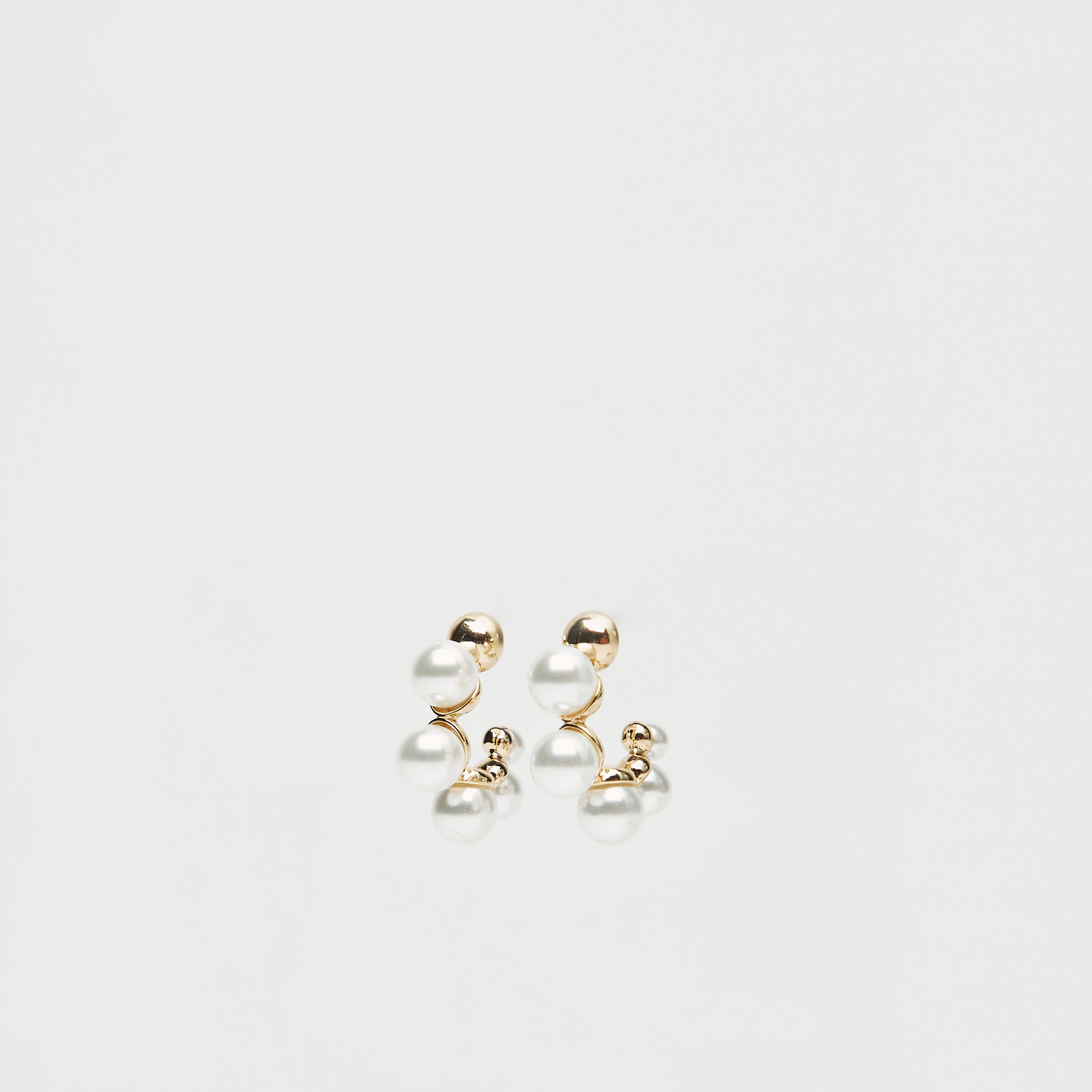 Pearl Embellished Hoop Earrings with Pushback Closure-women-watchesandjewellery-jewellery-earrings-image-1